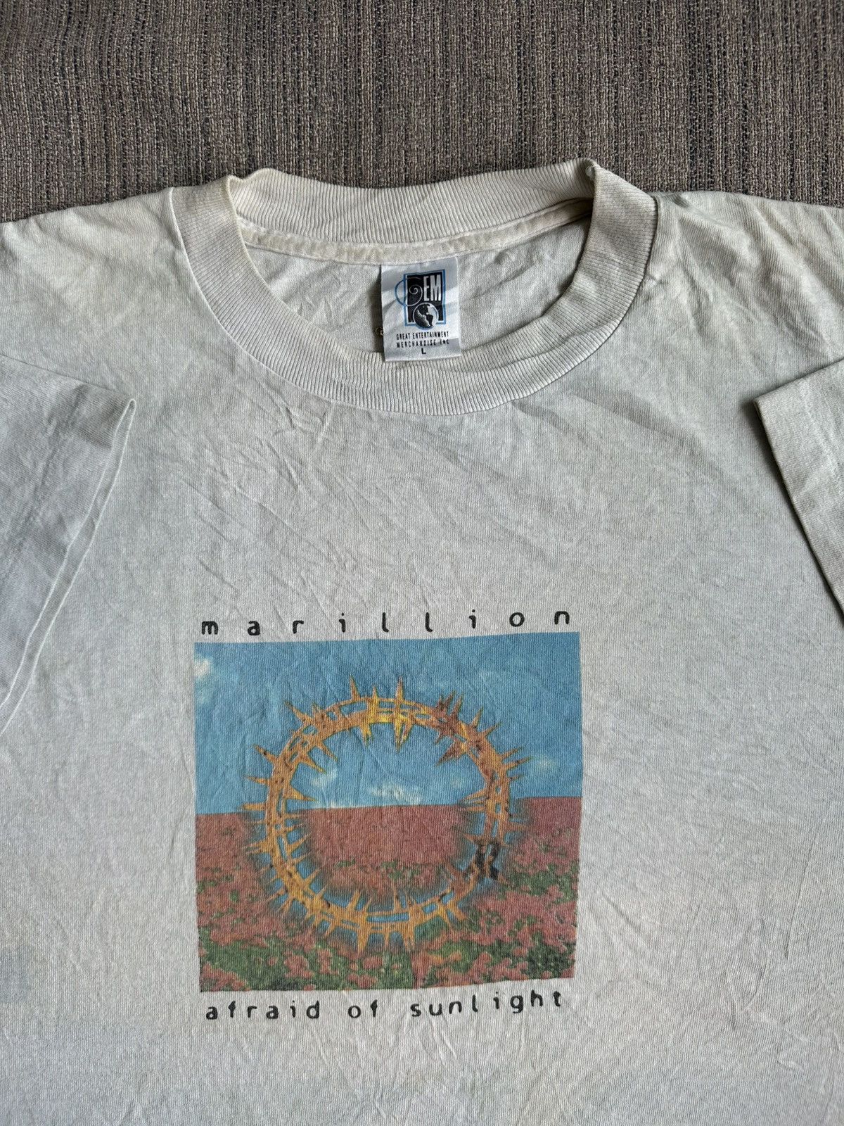 Band Tees × Vintage Vintage 90’s Marillion Afraid of Sunlight Gem Tag Band USA Size US L / EU 52-54 / 3 - 1 Thumbnail