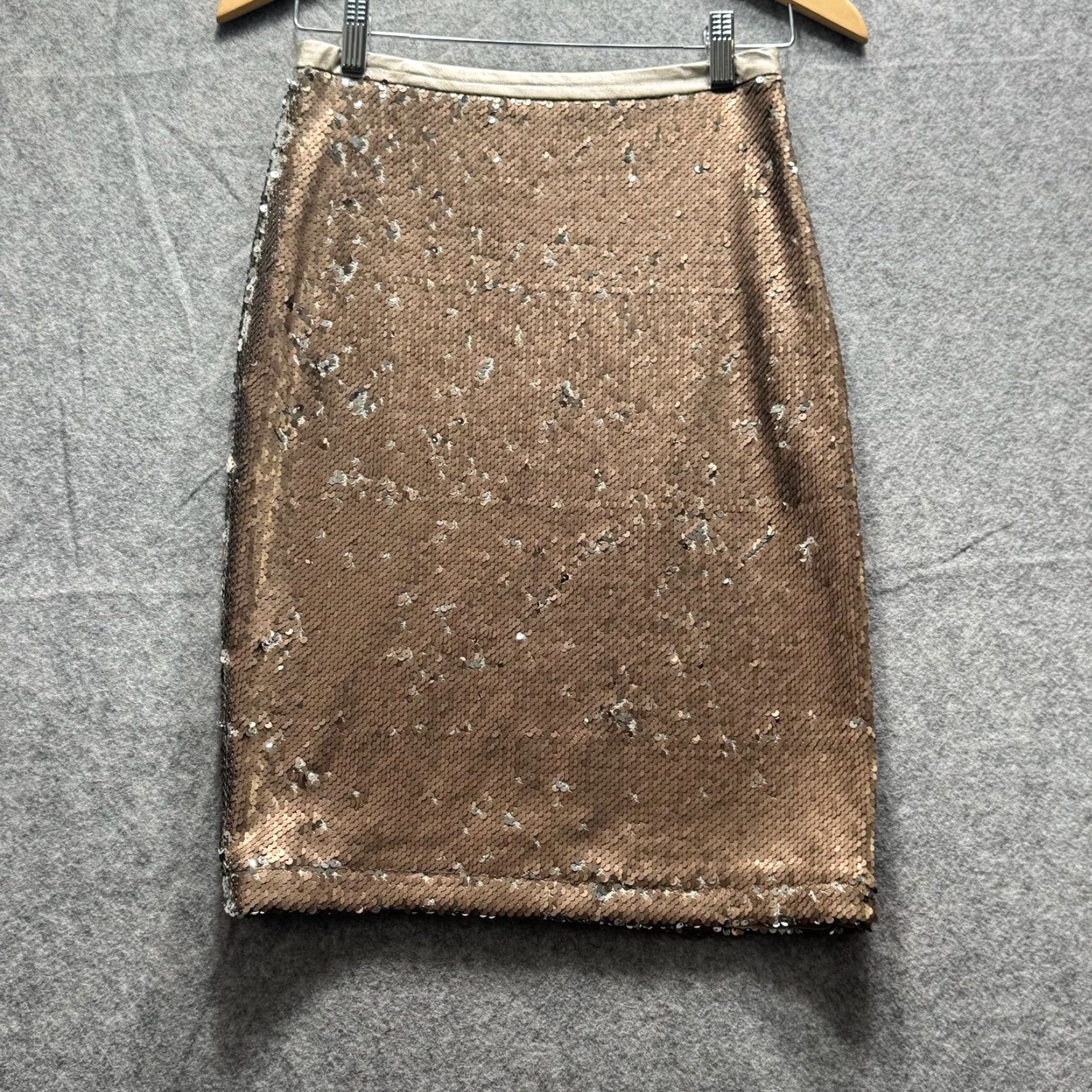 Imperial Imperial Skirt Womens Medium Gold Sequin Knee Length Made In Italy Size 32" / US 10 / IT 46 - 2 Thumbnail