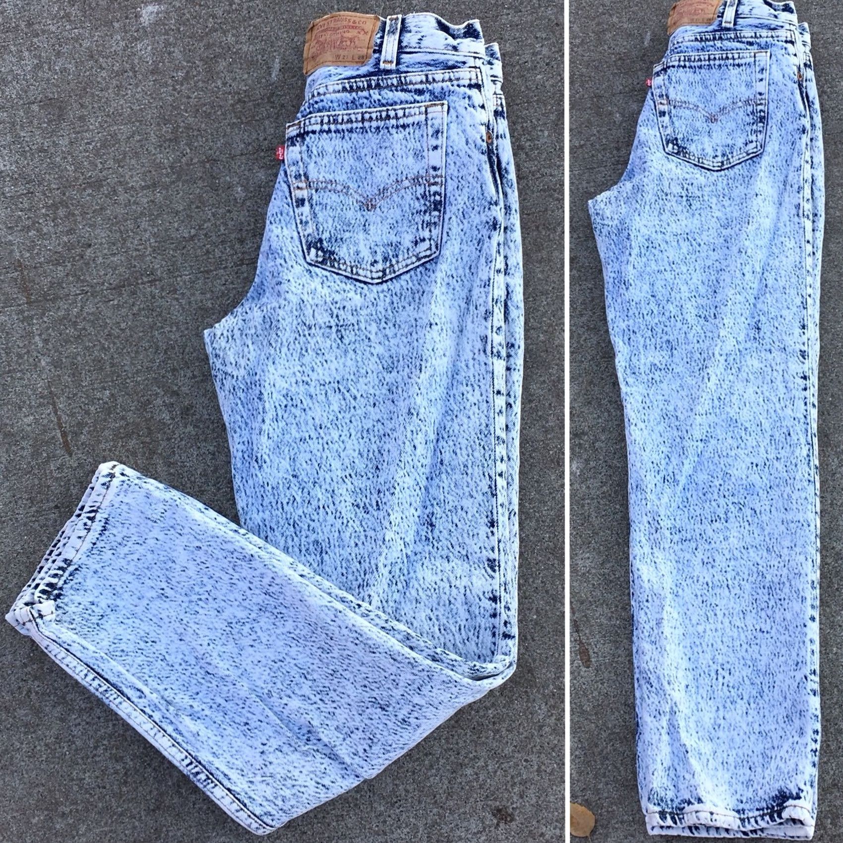 Levi's VINTAGE Levi’s Button Fly 701 Student Jeans Acid Wash W 27 L 28 USA 80s 90s Size 27" / US 4 / IT 40 - 2 Thumbnail