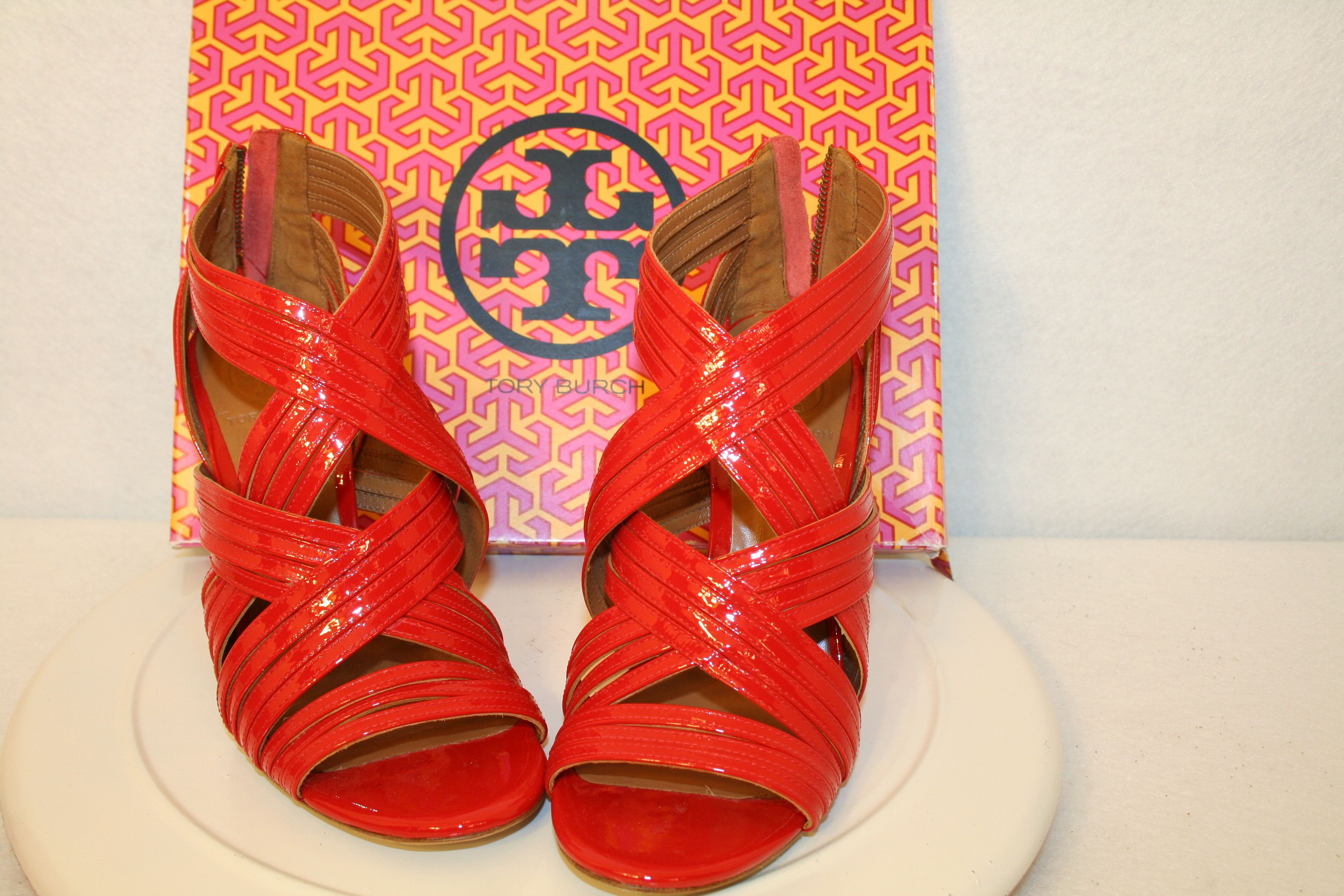 Tory Burch Tory Burch Strappy Heels Sandals Shoes LIV-Patent Calf 7.5 Size US 7.5 / IT 37.5 - 1 Thumbnail