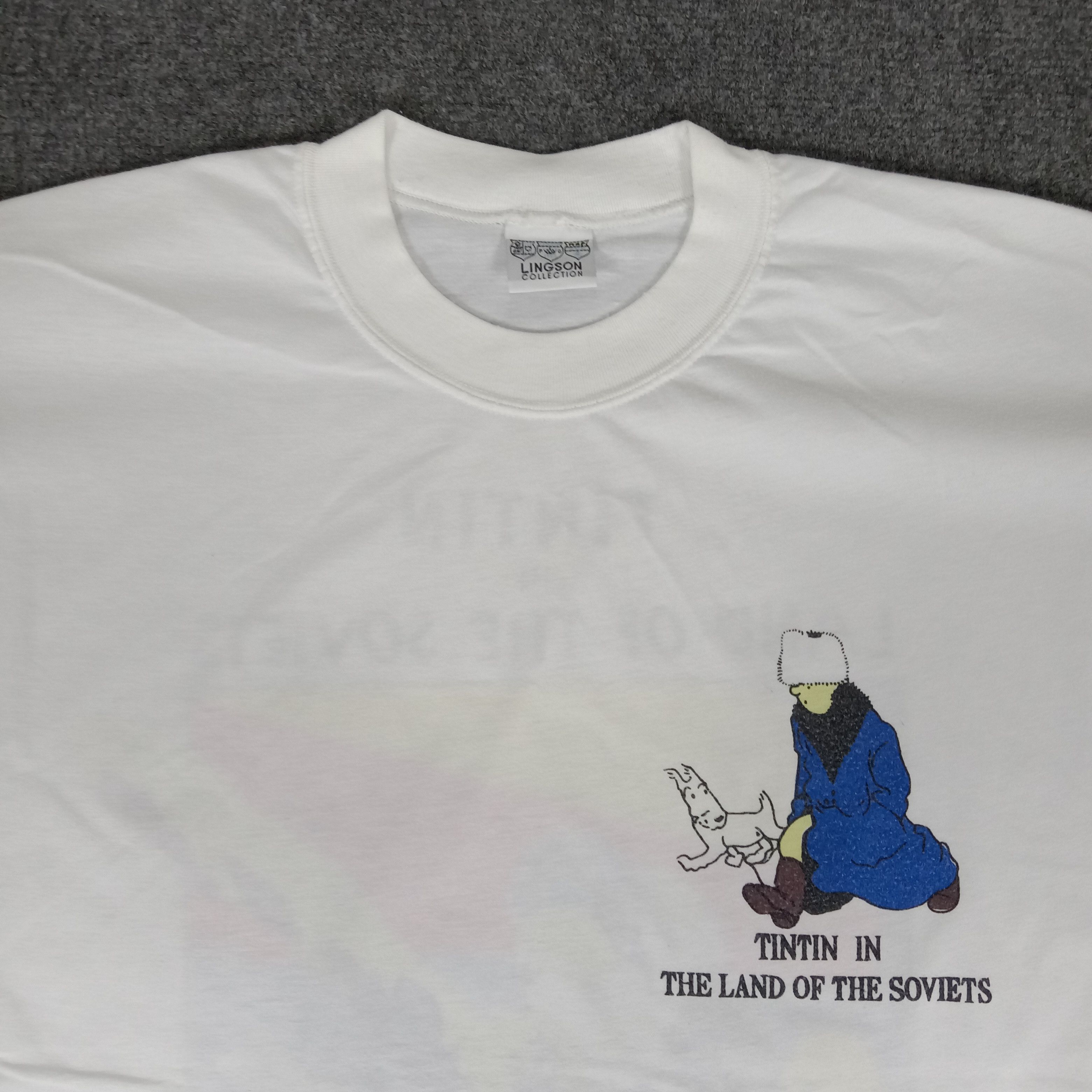 Cartoon Network × Vintage Tintin In Land Of The Soviets Cartoon Movie Tshirt Size US L / EU 52-54 / 3 - 6 Thumbnail