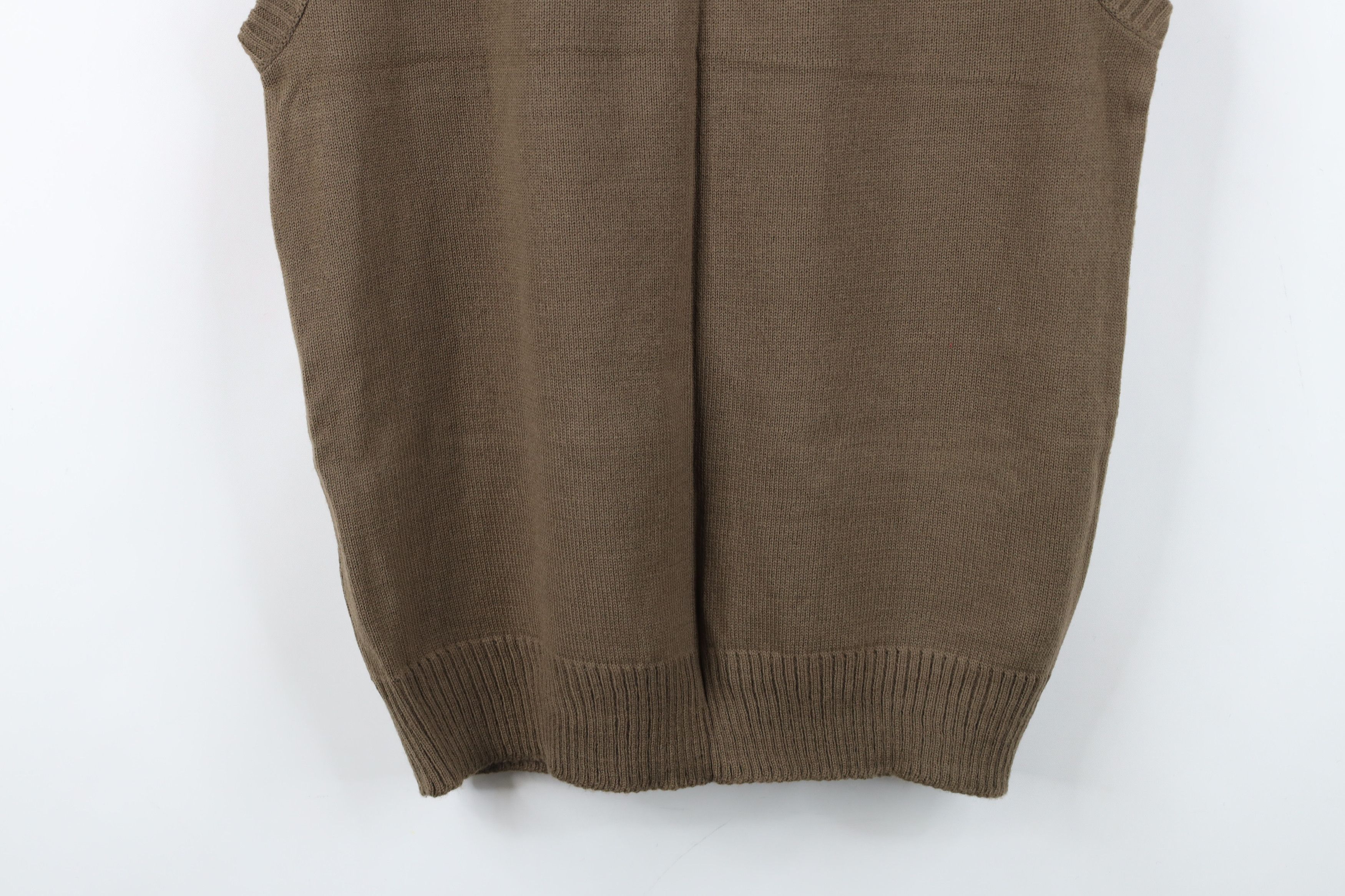 Vintage Vintage 70s Streetwear Soft Ribbed Knit Sweater Vest Beige Size US L / EU 52-54 / 3 - 9 Thumbnail