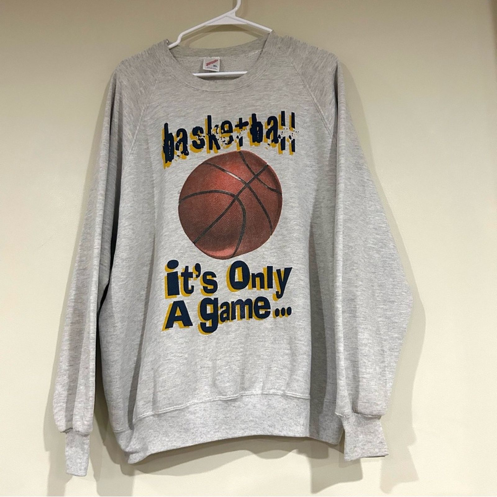 Jerzees Vintage Basketballl It’s Only A Game Yeah Right Sweatshirt Size US XL / EU 56 / 4 - 1 Thumbnail
