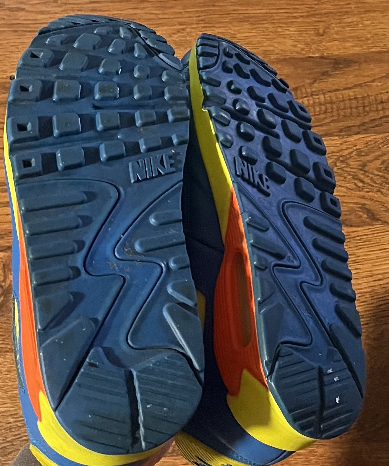 Nike Nike Air Max 90 Blue Yellow Orange Sneakers Size US 6.5 / EU 39-40 - 7 Thumbnail