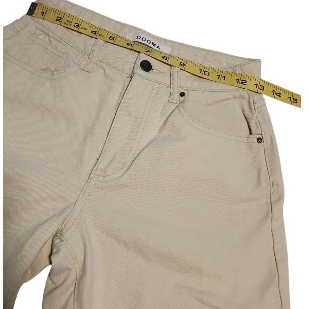 Other Dogma Wide Leg Distressed Jeans Women 25 Cream Streetwear Size 25" / US 0 / IT 36 - 3 Thumbnail