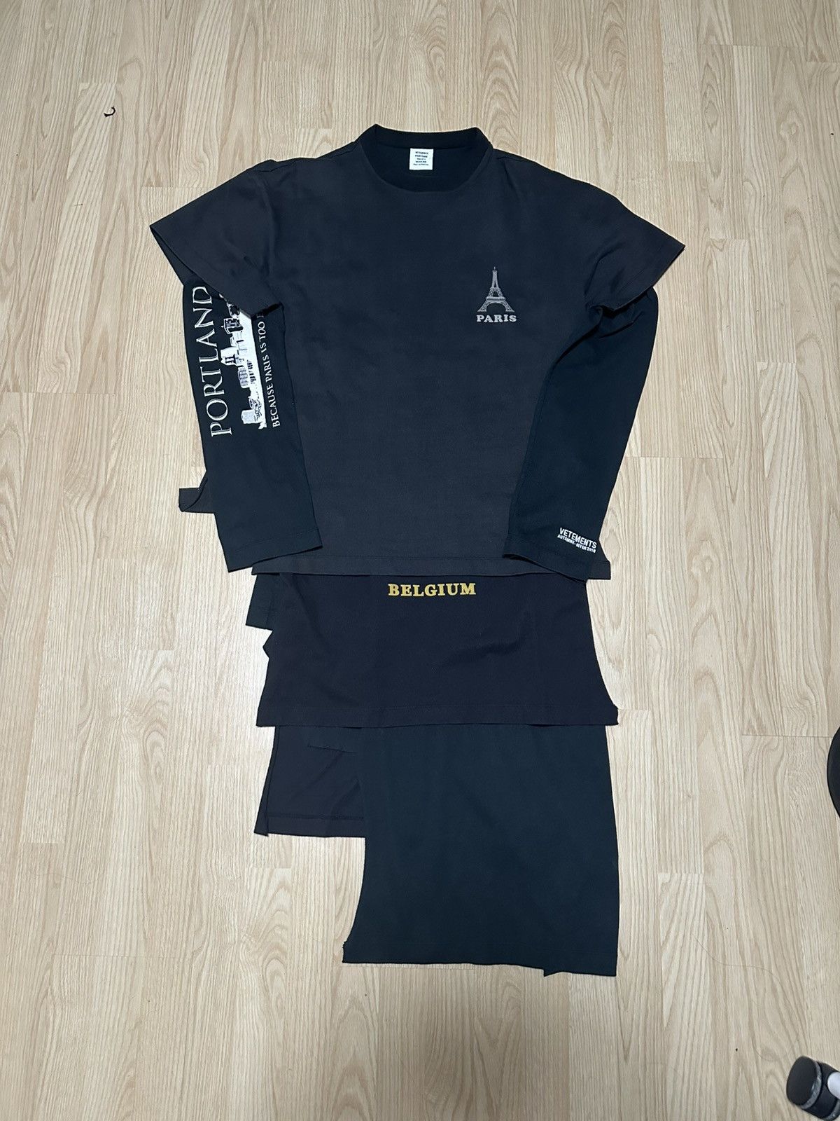 トップス DRESSEDUNDRESSED Layered oversized shirt STEAMING OPTIONAL