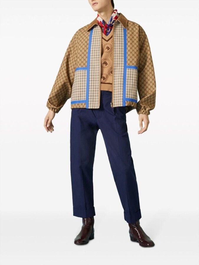 Gucci o1s1wg110225 Reversible Cchecked Cotton Jacket in Multicolor Size US XXL / EU 58 / 5 - 2 Thumbnail