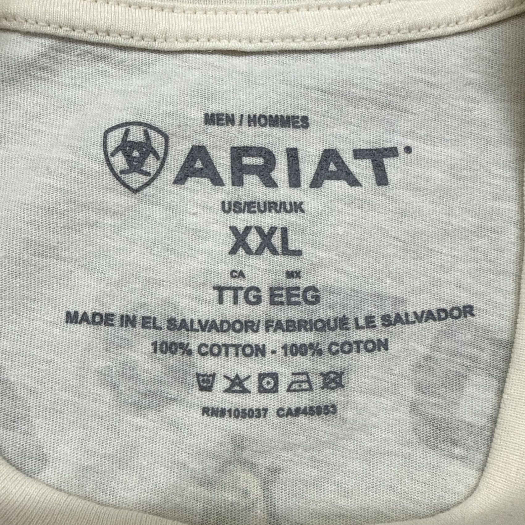 Ariat Ariat T-Shirt Men’s 2XL Crew Neck Short Sleeve Ivory Cotton Outdoor Western Aztec Spring Summer Fall - Regular Fit Mens Size US XXL / EU 58 / 5 - 4 Thumbnail