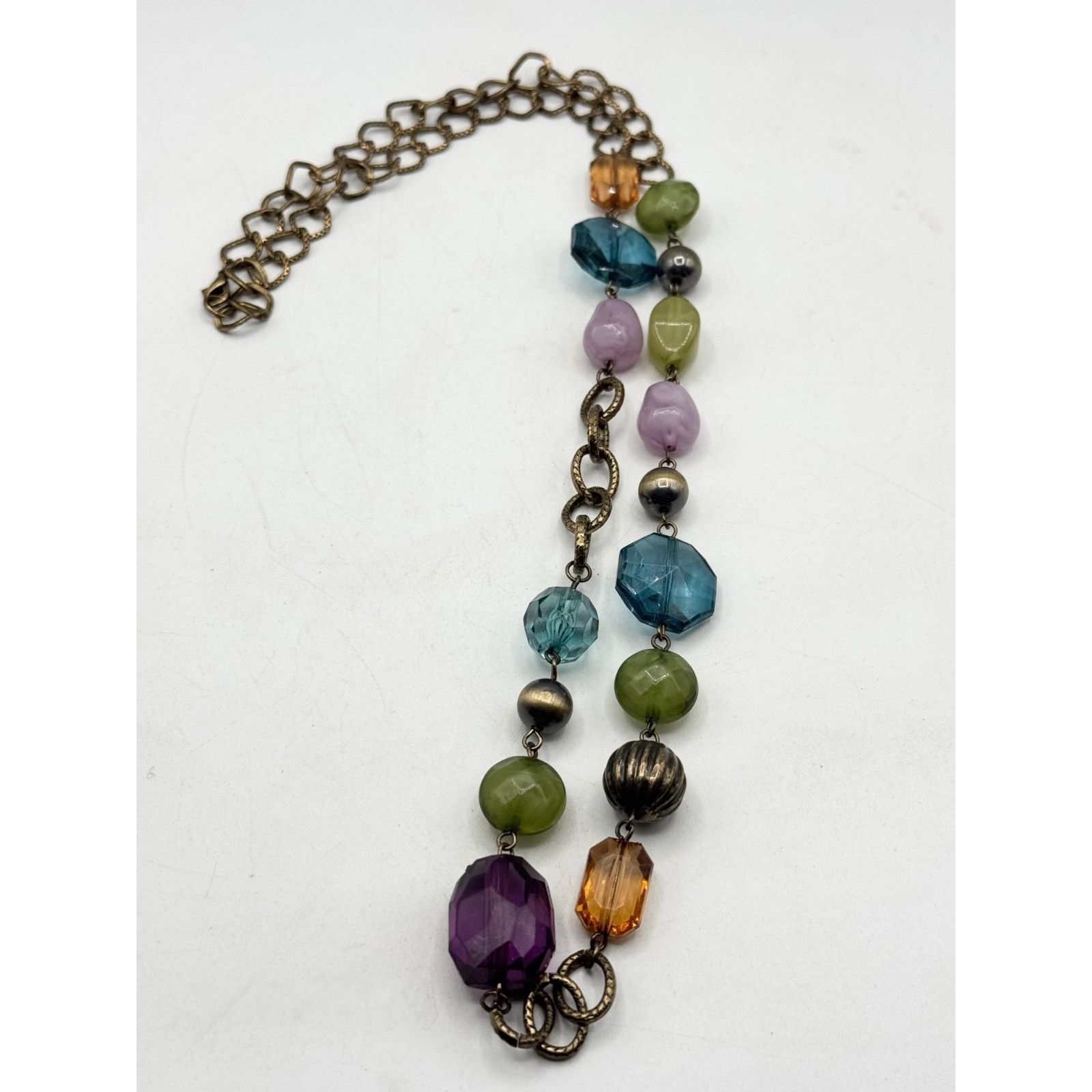 Vintage Acrylic crystal beaded chain vintage necklace Size ONE SIZE - 2 Thumbnail
