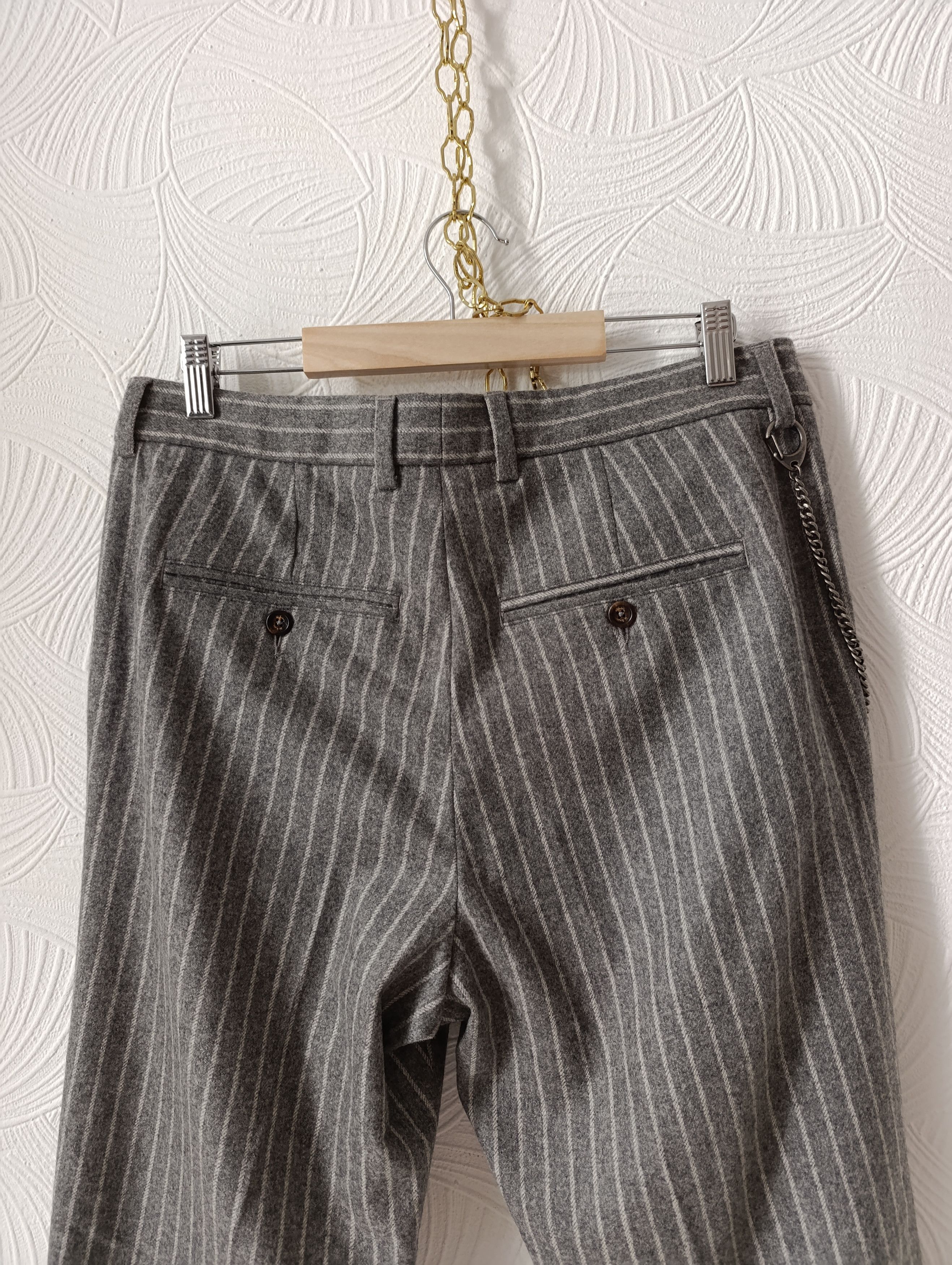 Designer LUIS TRENKER VIRGIN WOOL TROUSERS WITH PINSTRIPE LUBRUNEU Size US 32 / EU 48 - 15 Thumbnail