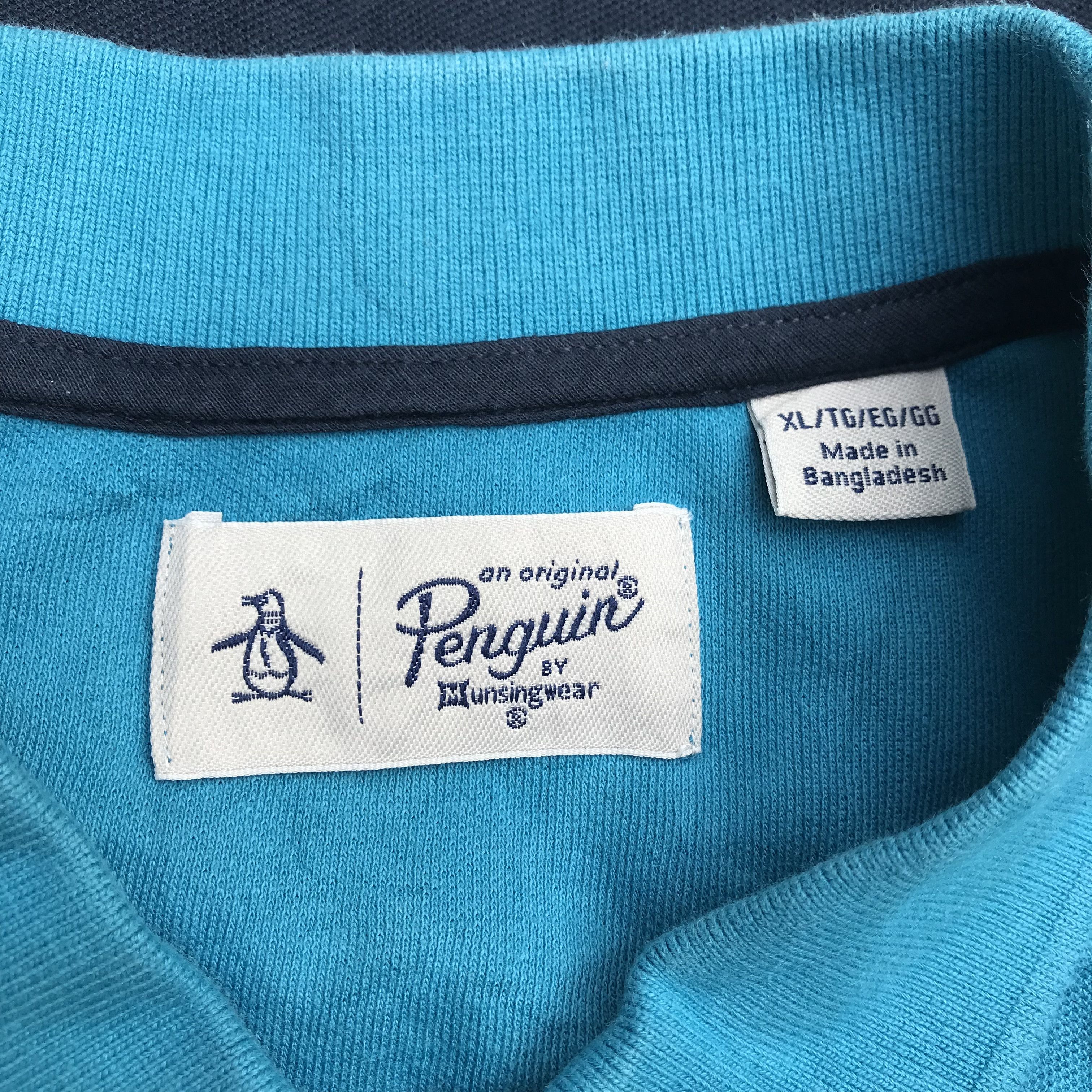 Grand Slam × Original Penguin × Vintage Blue Grandslam Munsingwear Penguin Half Stripes Polo Shirt Size US XL / EU 56 / 4 - 7 Thumbnail