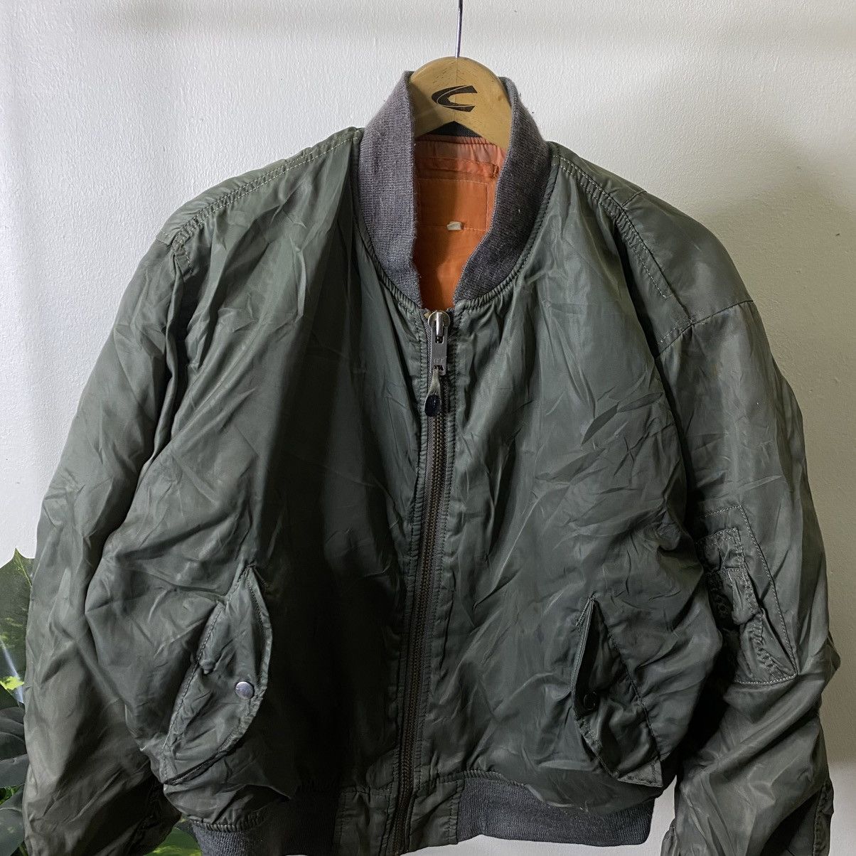 Vintage Vintage 1990s Bomber Jacket Army Military Style Size US XL / EU 56 / 4 - 2 Thumbnail