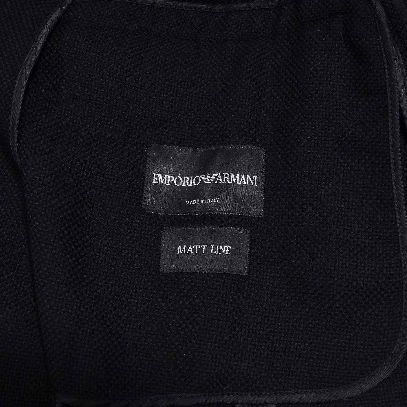 Emporio Armani EMPORIO ARMANI Matt Line Black Wool Blazer Siz 50 Zipper Size 50R - 8 Thumbnail