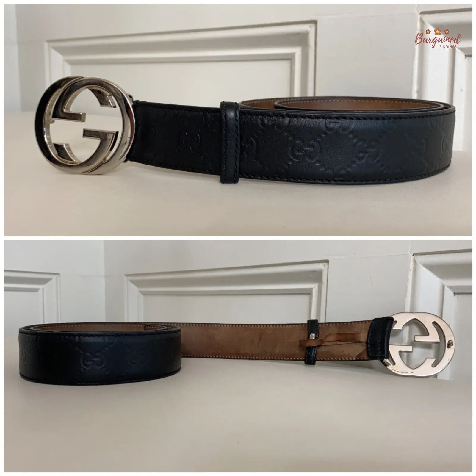 Gucci Gucci Guccissima Leather Silver Interlocking G Buckle Belt Size 34 - 2 Thumbnail