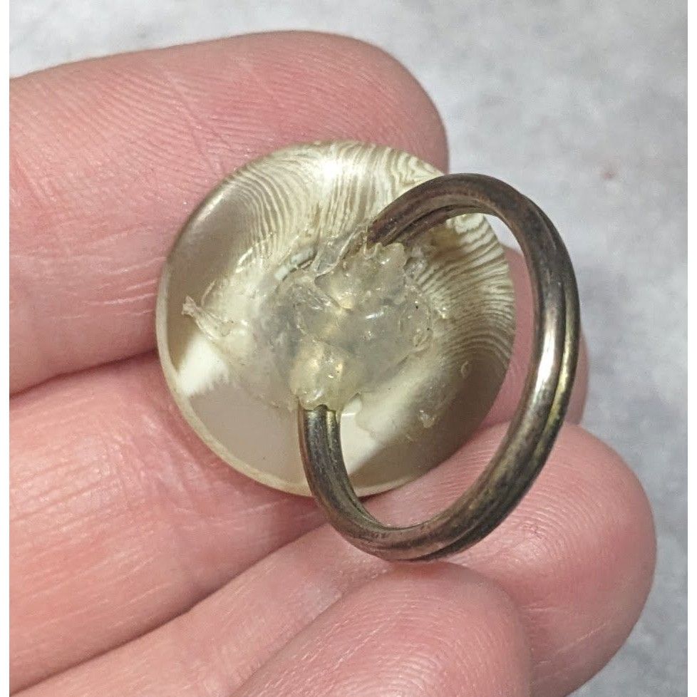 Other Handmade Upcycled Tan Button Ring Size 6 Size ONE SIZE - 9 Thumbnail