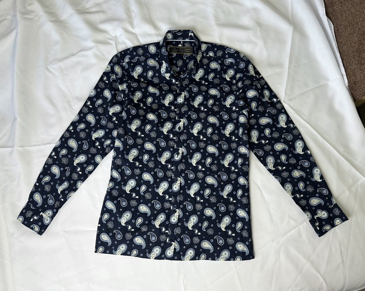 Merc Merc London Paisley Navy Shirt In Perfect Condition Size S-M Size US S / EU 44-46 / 1 - 3 Thumbnail