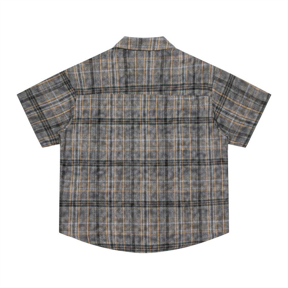 Japanese Brand × Vintage Men's American loose casual lapel letter print plaid shirt Size US M / EU 48-50 / 2 - 2 Thumbnail