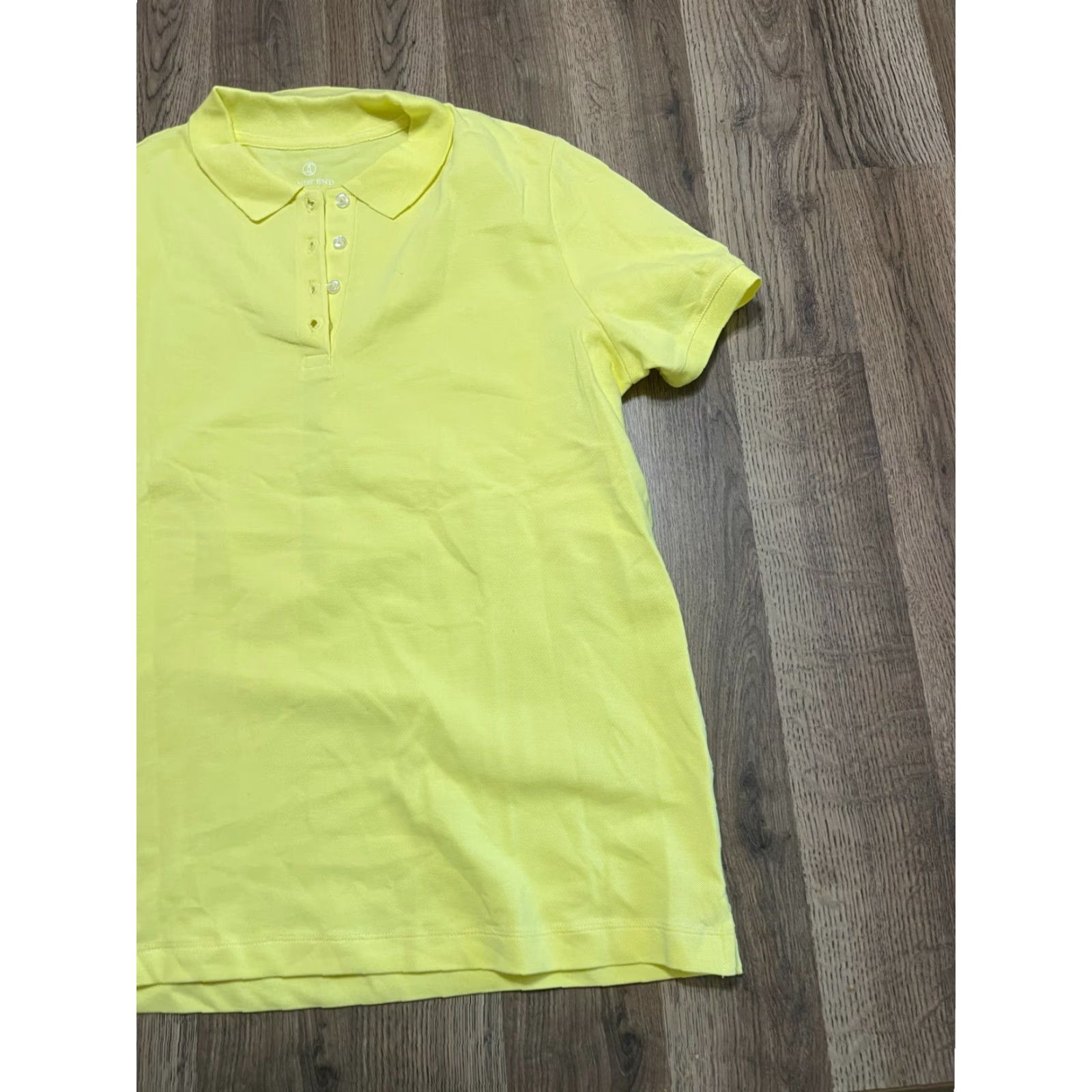 Lands' End Lands' End Polo Shirt Women's Large Yellow Short Sleeve Casual Modern Basic Shirt Womens L Polo Yellow Short Sleeve Lands' End Size L / US 10 / IT 46 - 4 Thumbnail