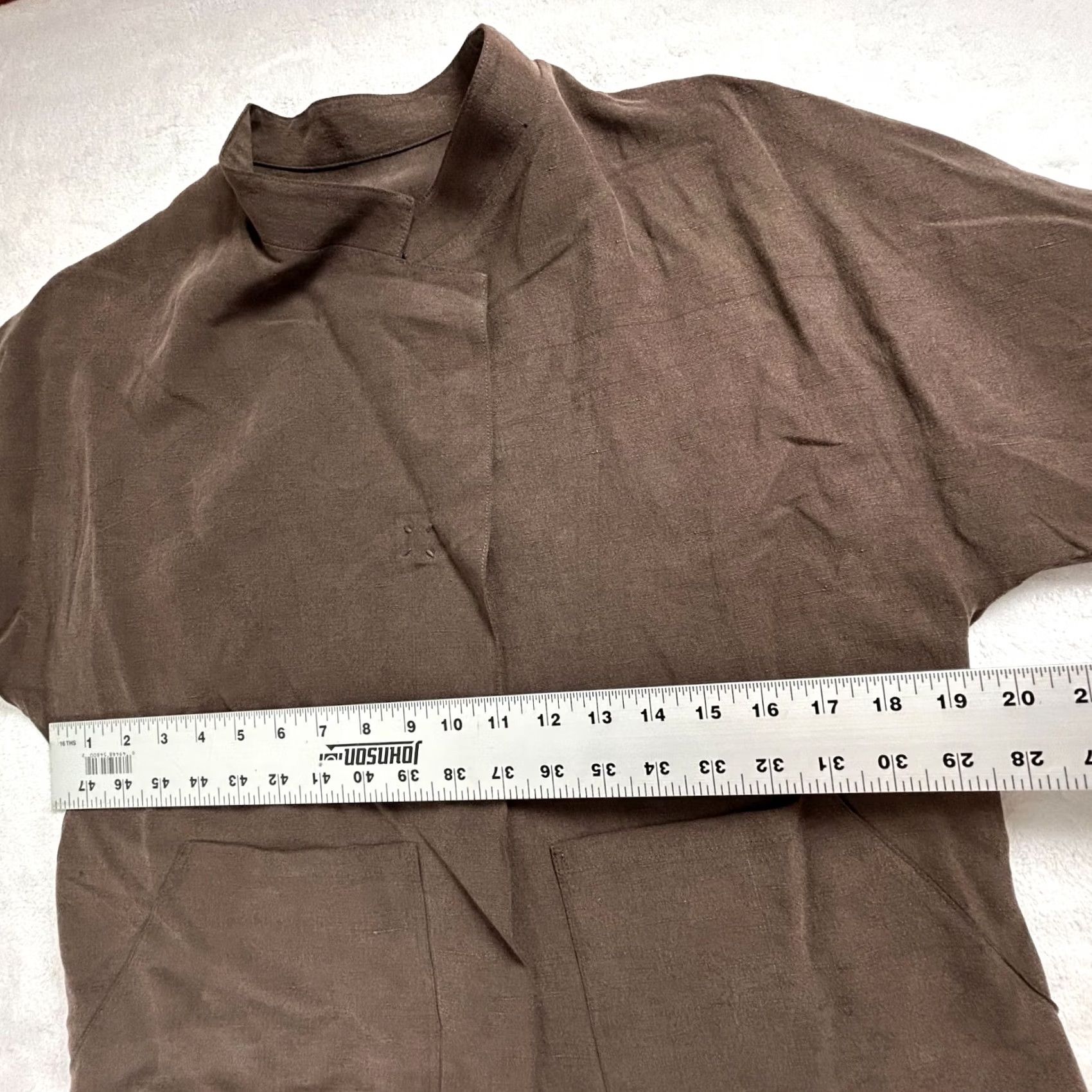 Vintage Babette Blazer Jacket Womens Brown Silk Linen Medium Pockets Lightweight USA Size M / US 6-8 / IT 42-44 - 6 Thumbnail
