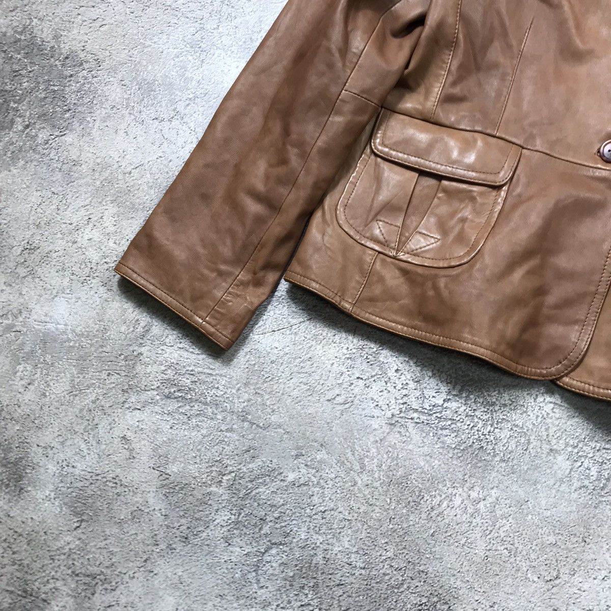 Vintage Vintage Y2K Tan Suede Blazer Jacket Workwear Streetwear M Size M / US 6-8 / IT 42-44 - 4 Thumbnail