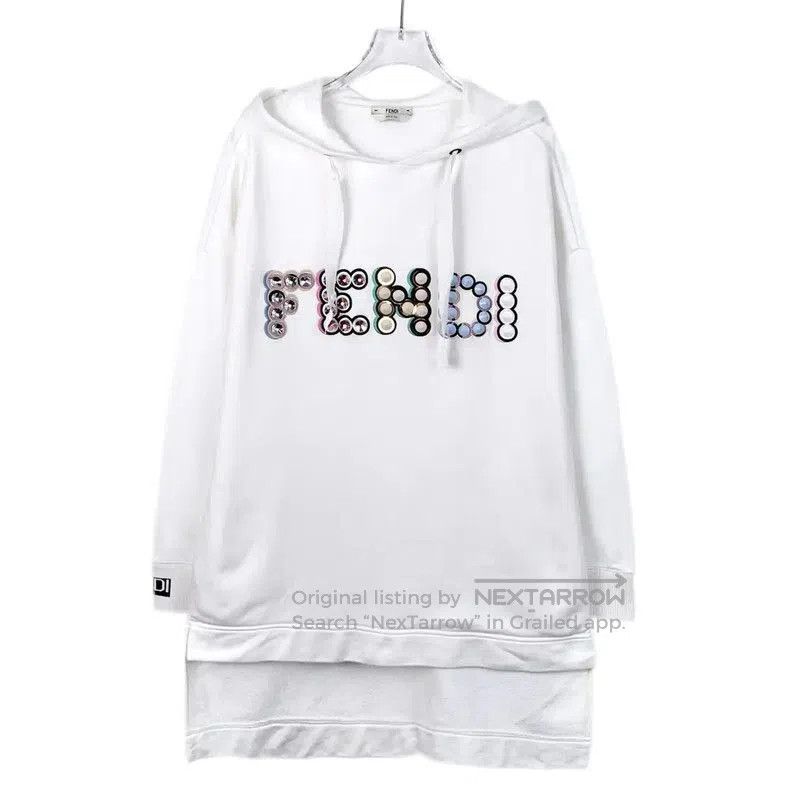 Fendi Fendi White Women's Hoodie with Logo . Size M / US 6-8 / IT 42-44 - 1 Thumbnail
