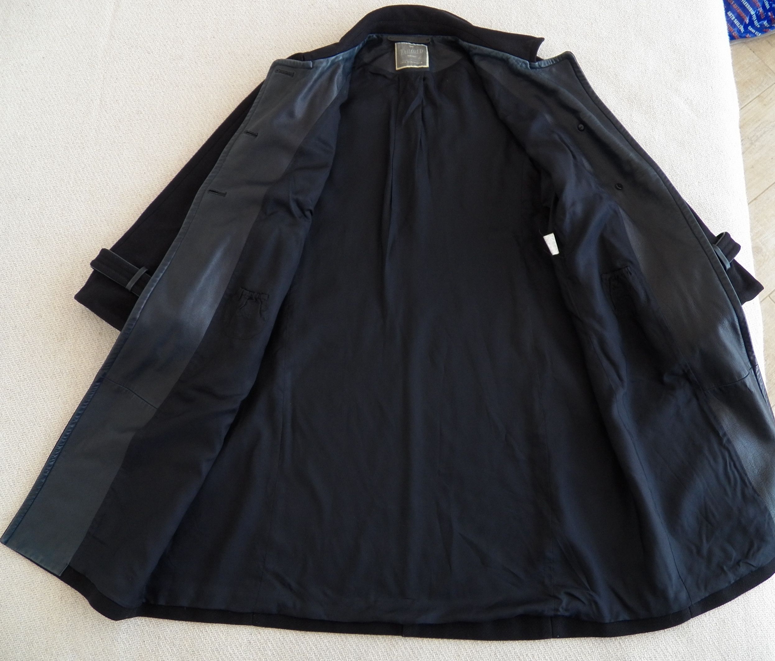 Anya Hindmarch Anya Hindmarch Designer Coat Overcoat Wool Leather Trim Size M / US 6-8 / IT 42-44 - 12 Thumbnail