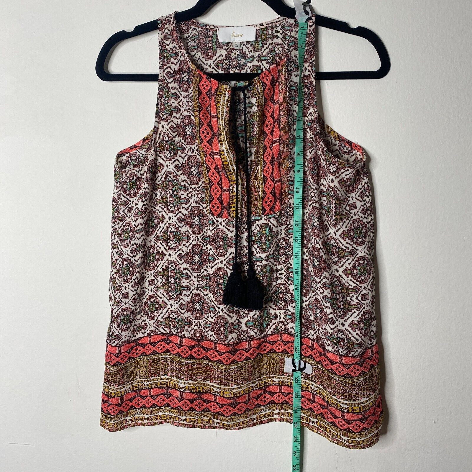 Other Braeve Brown Peach Multi Aztec Front Tie Sleeveless Tank XS Size XS / US 0-2 / IT 36-38 - 10 Thumbnail