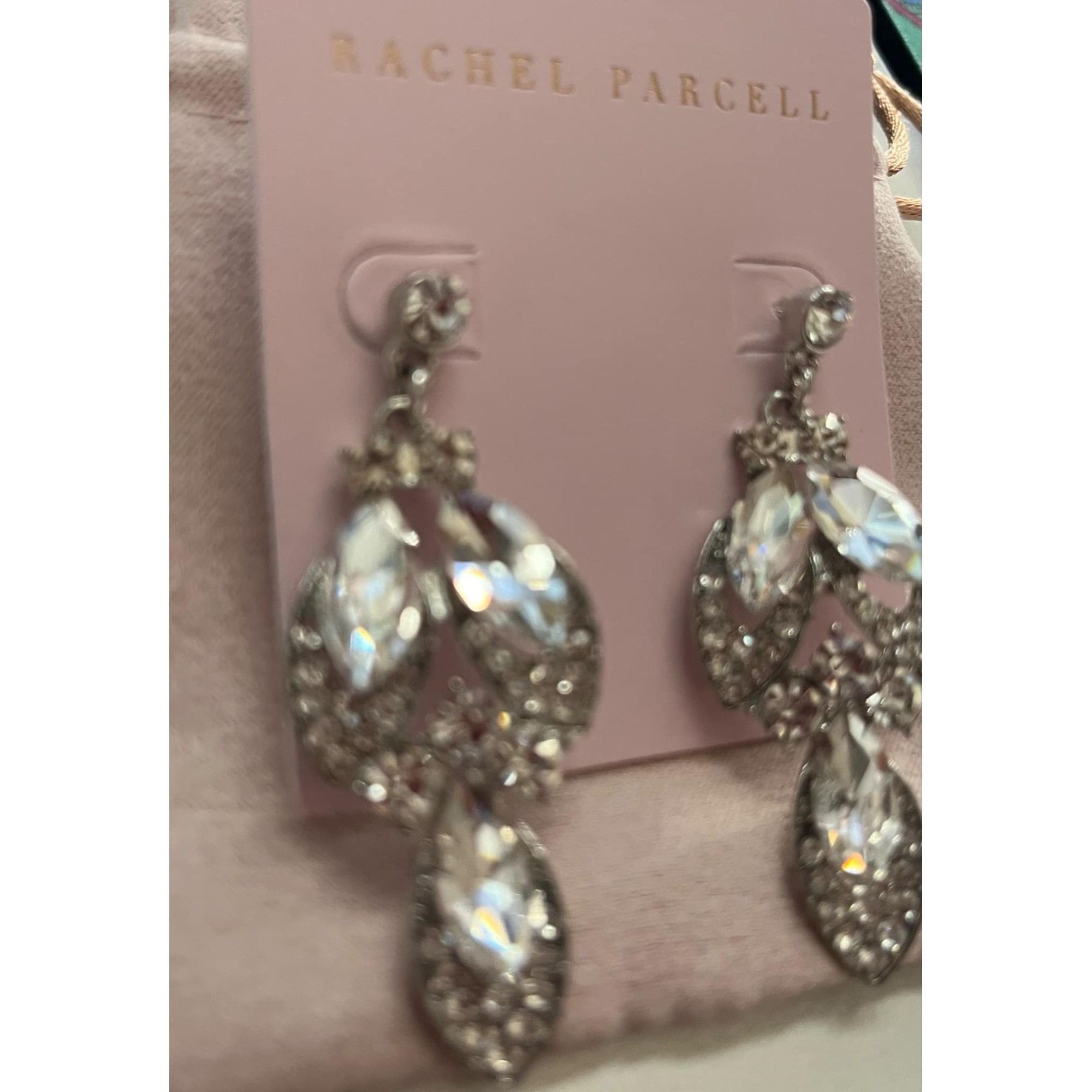 Other Rachel Parcell Gold Leaf Crystal Drop Chandelier Earrings Size ONE SIZE - 1 Thumbnail