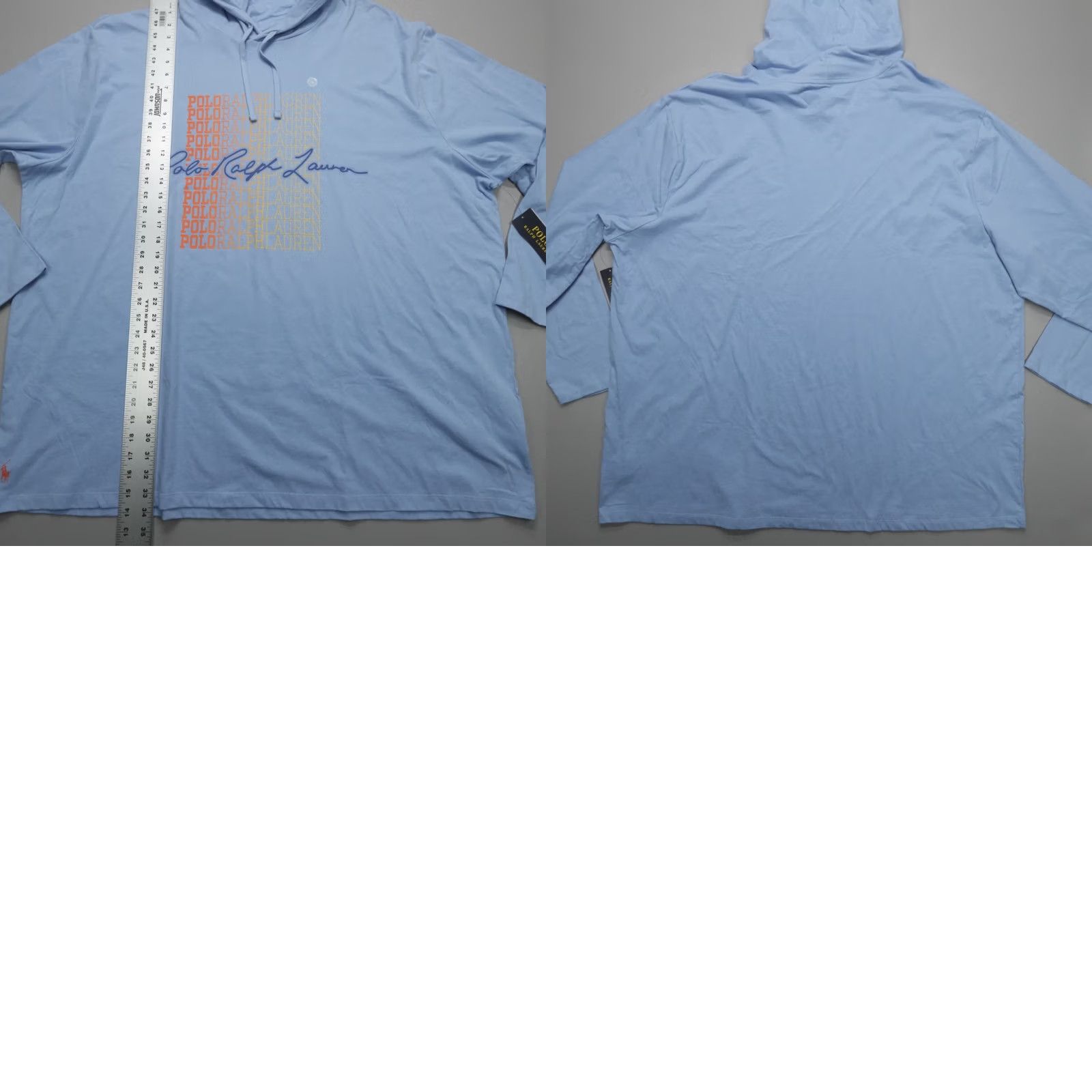 Polo Ralph Lauren Polo Ralph Lauren Hoodie T-Shirt Long Sleeve Men's Size 4XB Blue Script Logo Size US XXL / EU 58 / 5 - 8 Thumbnail