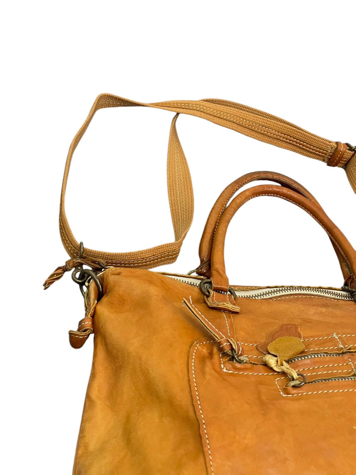 Japanese Brand Full Leather Patina Cuir Jovier Cube Tote Shoulder Bag 1🟩1 Size ONE SIZE - 12 Thumbnail