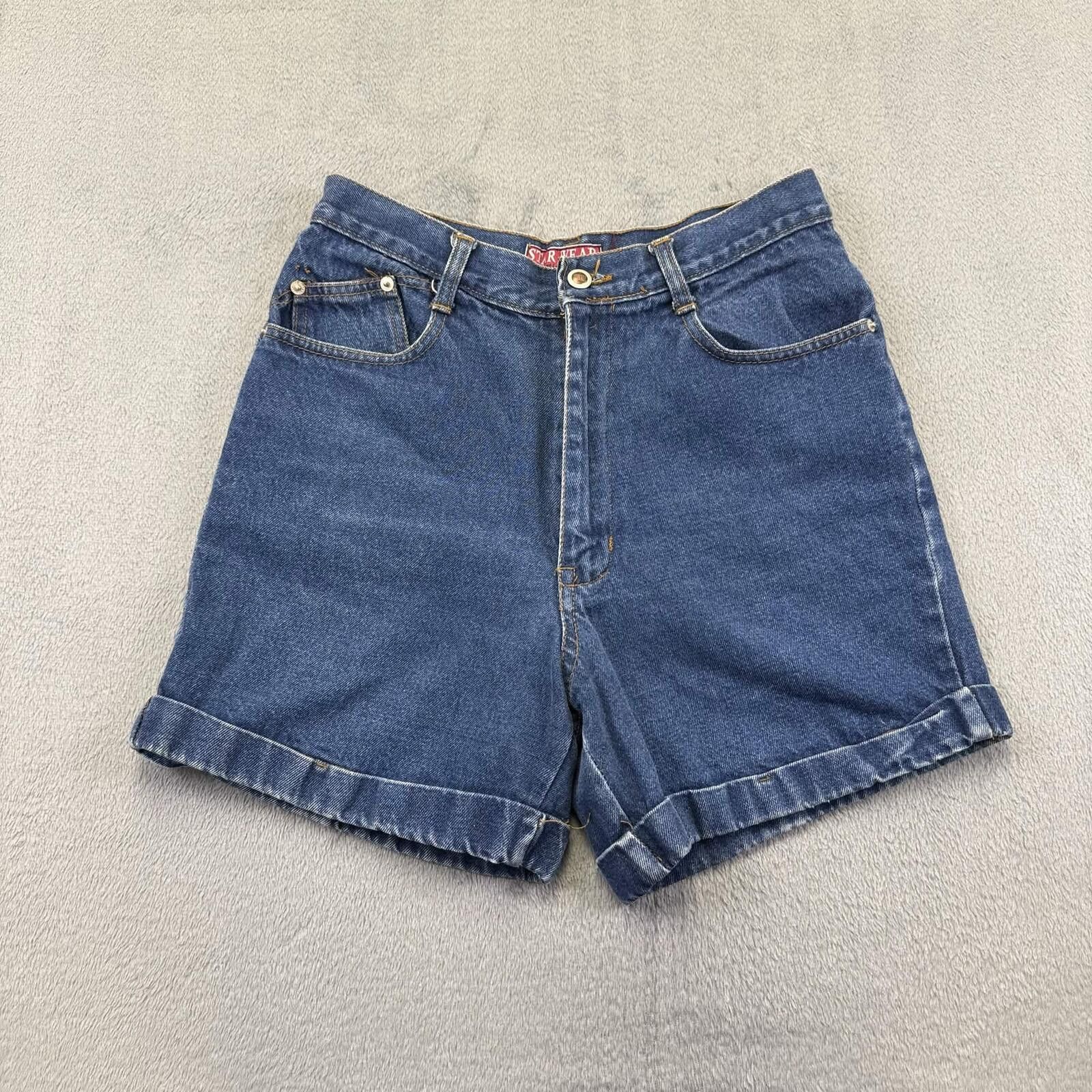 Star Wars Star Wear Denim Shorts High Waisted Blue Cuffed Jean Shorts Size 34" / US 12 / IT 48 - 1 Thumbnail