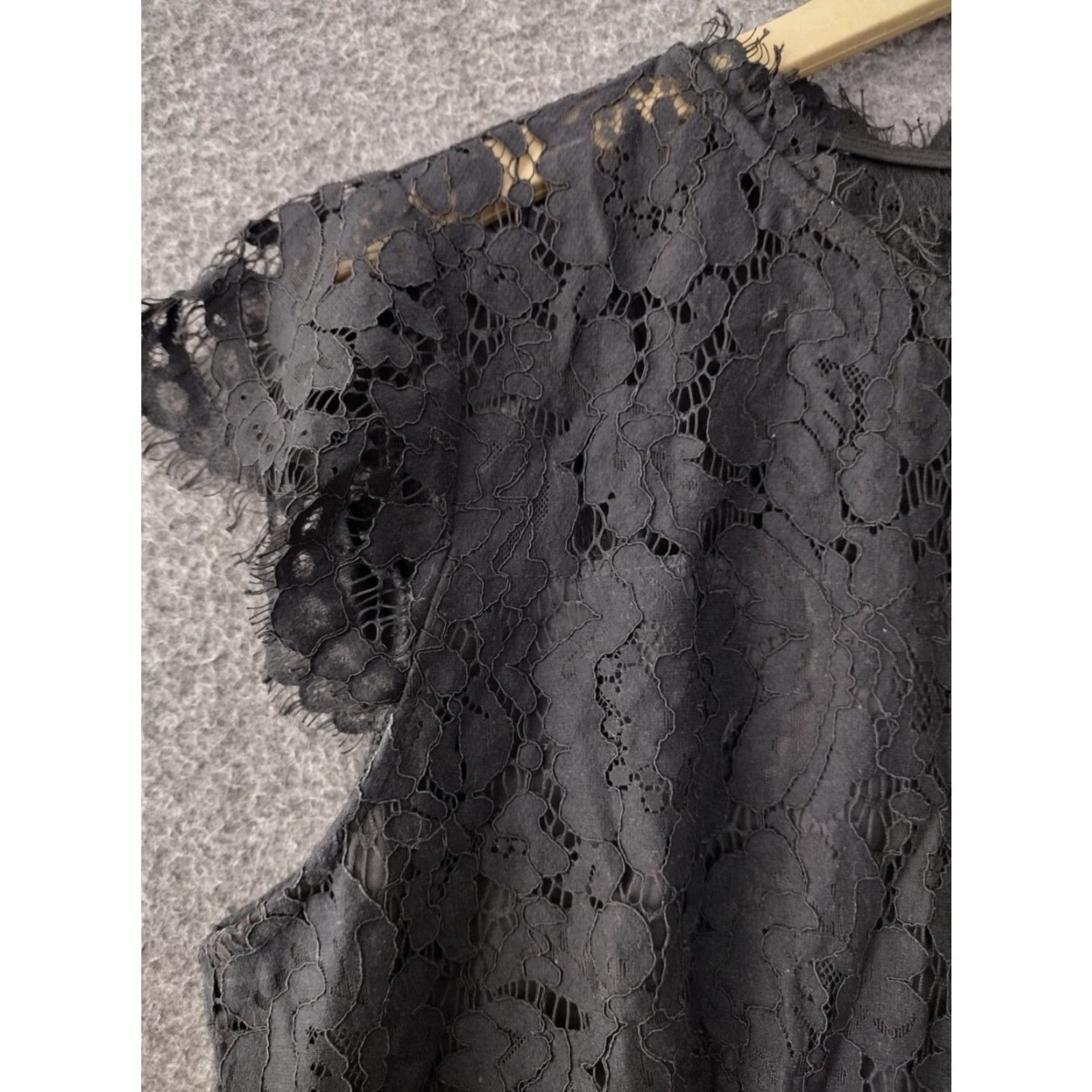 Vintage FASHION Women's Sleeveless Lace Floral Elegant Cocktail Dress XL Crew Neck Knee Maxi Black Floral Event Party/Cocktail Women XL Lace Floral dress Size XL / US 12-14 / IT 48-50 - 7 Thumbnail