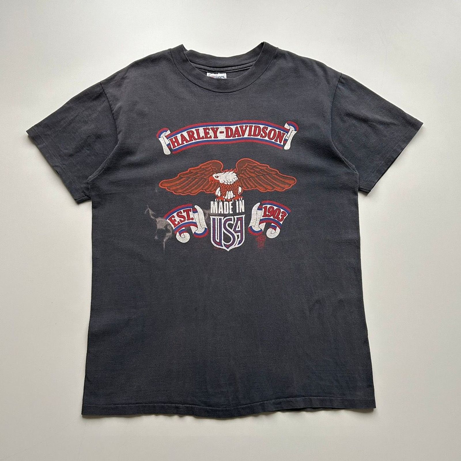 Vintage 1983 Harley Davidson Made In USA Faded T Shirt Large