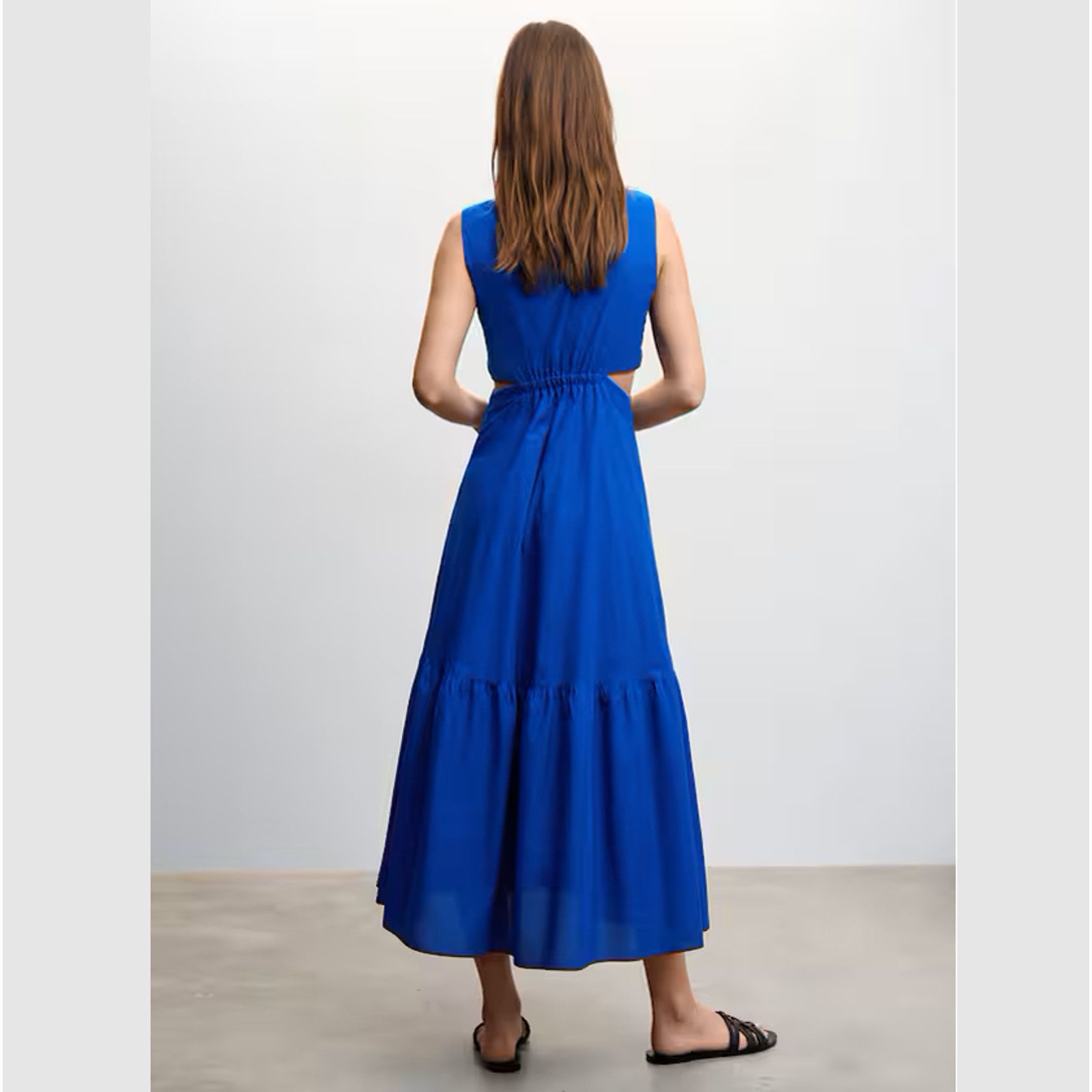 Mango MANGO Blue Sleeveless V-Neck Maxi Dress NWT Size L / US 10 / IT 46 - 21 Thumbnail