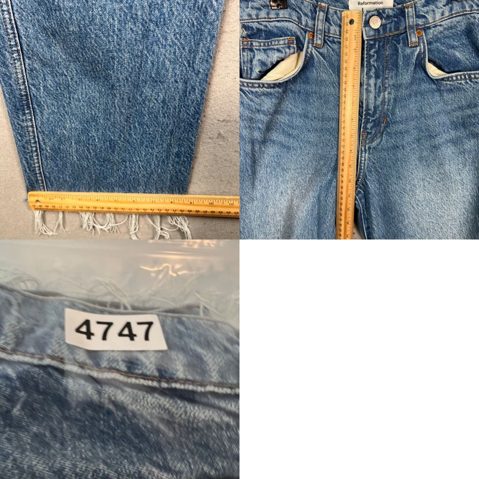 Reformation Reformation Jeans Size 26 Blue Distressed High Rise Straight Denim 5-Pocket Womens/Vintage No Shirt/Hoodie? Size 26" / US 2 / IT 38 - 8 Thumbnail