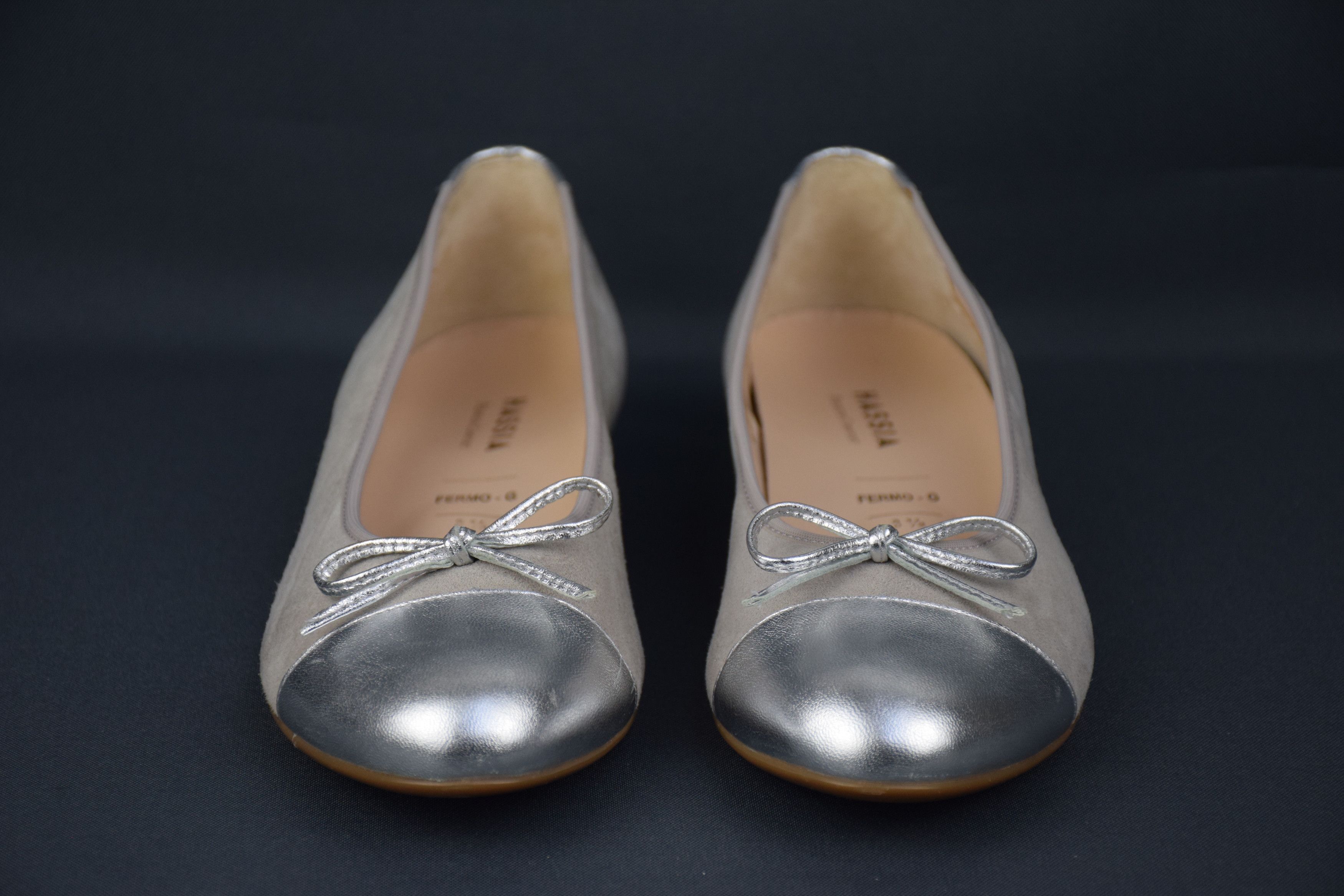 Handmade HASSIA Fermo-G Gray Bow Suede Ballet US 6 UK 3.5 Eu 37 Size US 6 / IT 36 - 3 Thumbnail