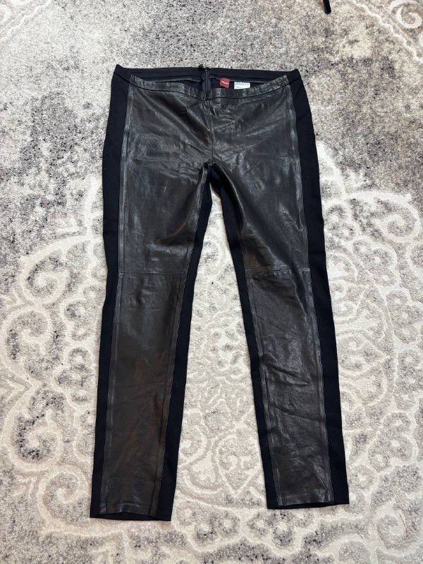 Other OLSEN Genuine Leather Front Tapered Pants Black US 12 Size 34" / US 12 / IT 48 - 3 Thumbnail