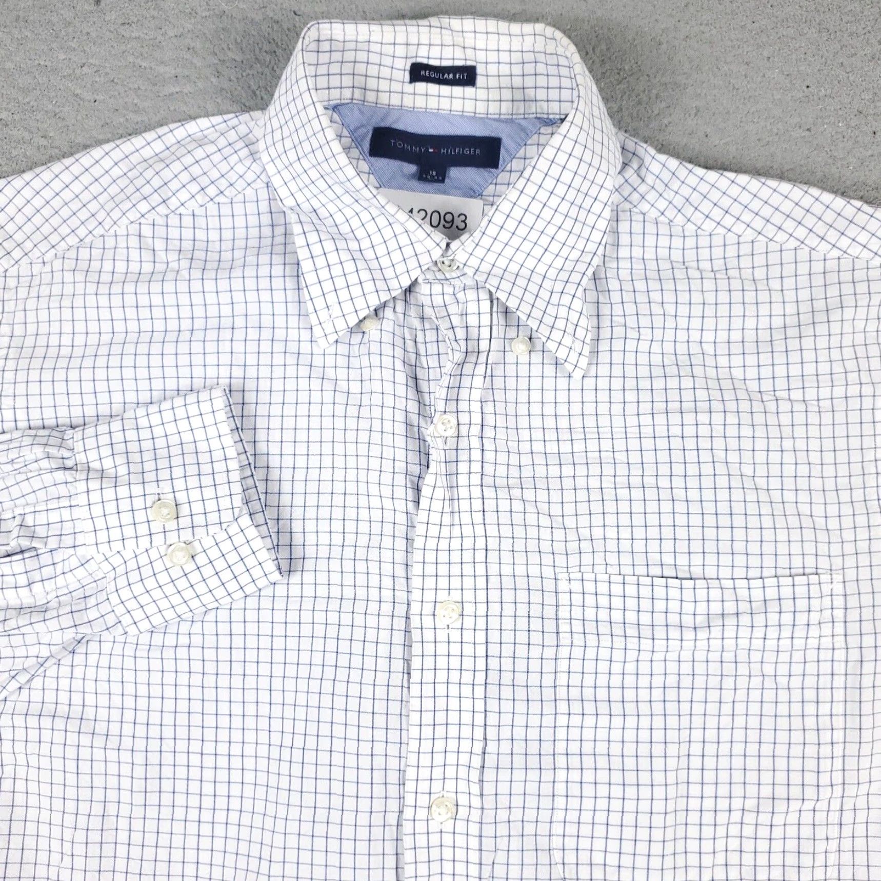 Tommy Hilfiger Tommy Hilfiger Mens Medium Long Sleeve Button-Up Shirt Blue Check Casual Modern Size US M / EU 48-50 / 2 - 2 Thumbnail