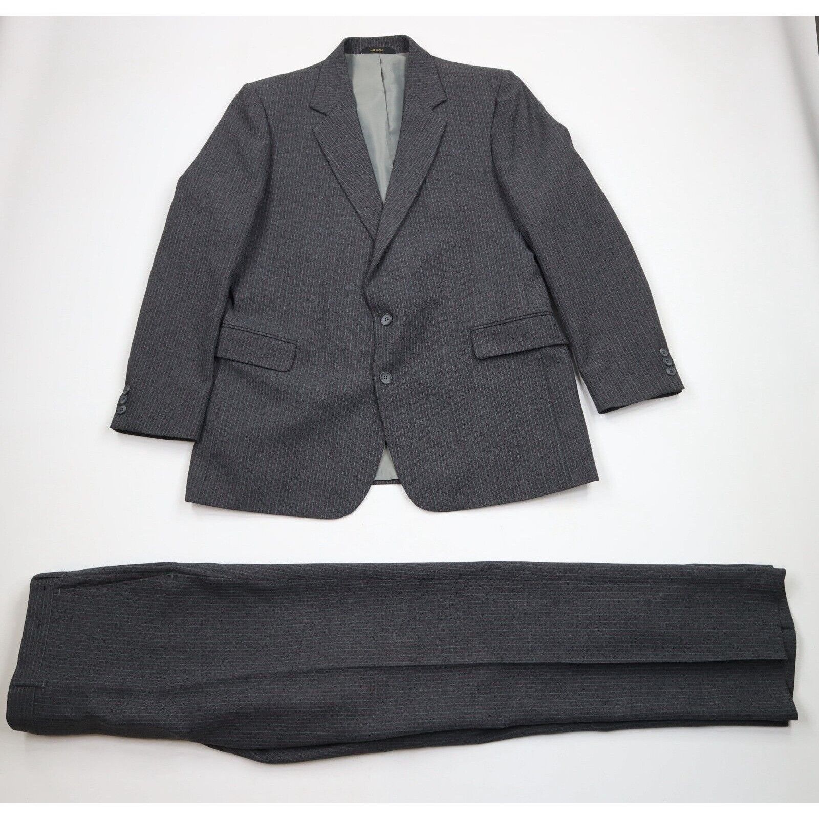 Vintage Vintage 70s Streetwear Wool Striped 2 Piece Wedding Suit Size 42R - 1 Thumbnail