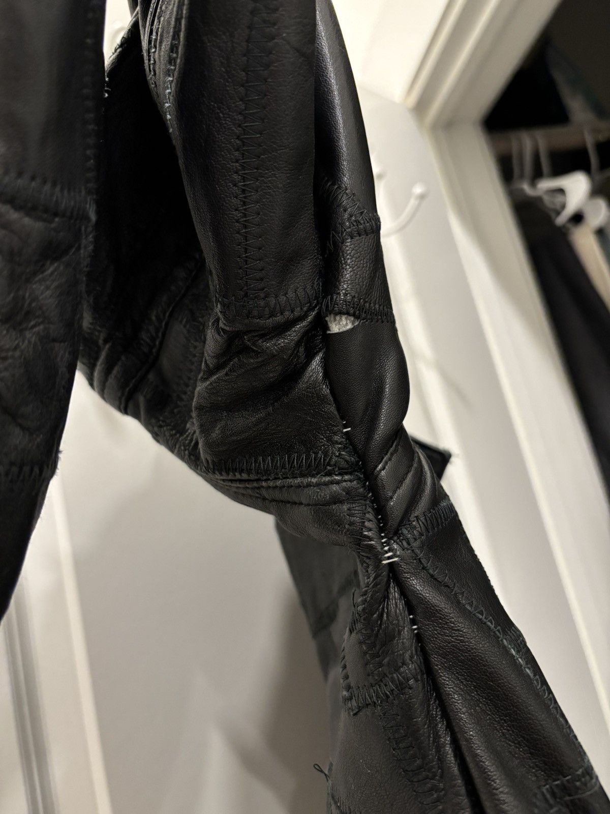 Vintage Black Leather Stitch Jacket Size US M / EU 48-50 / 2 - 7 Thumbnail