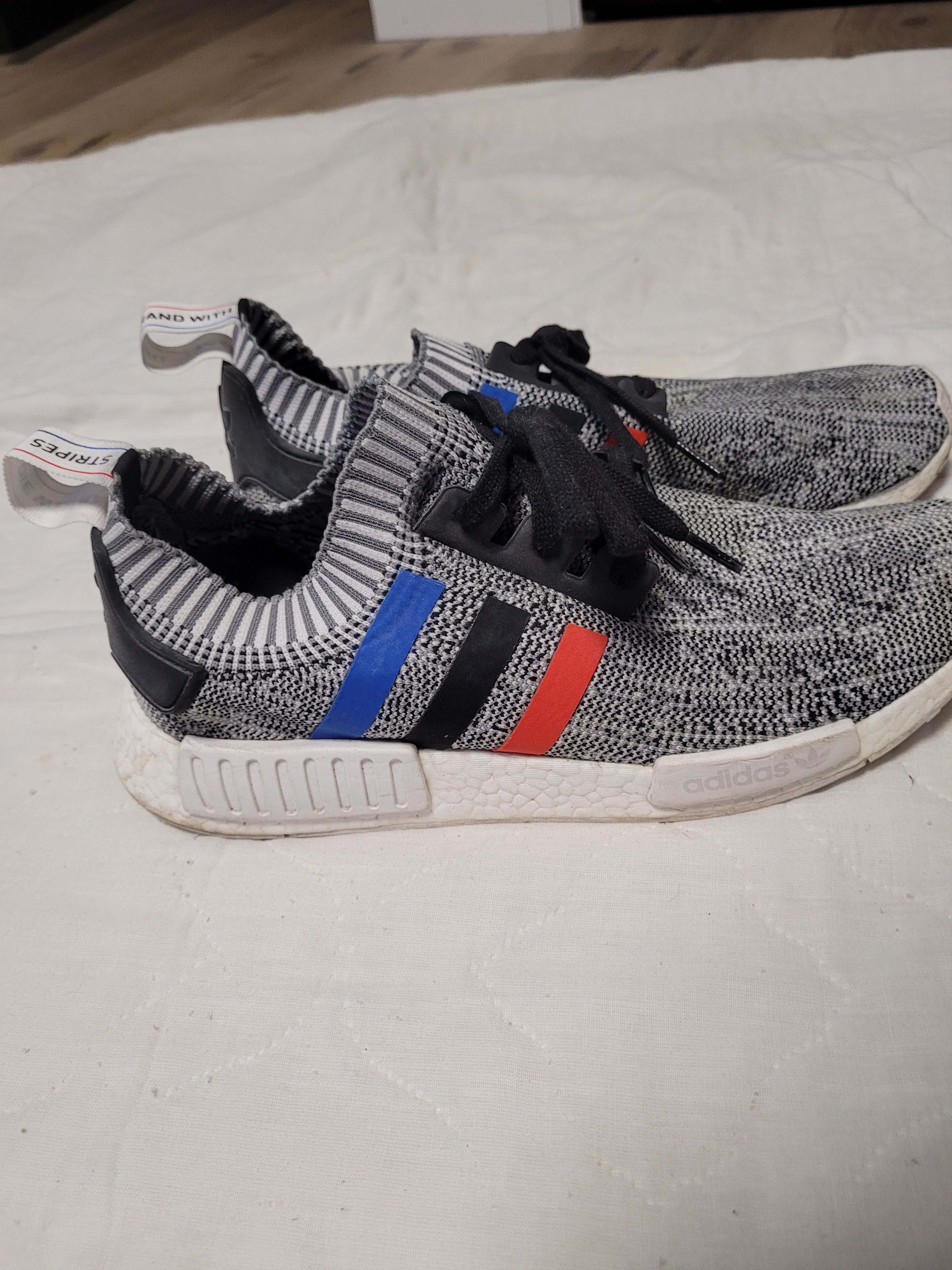 Adidas Adidas NMD R1 Tri Color Stripes White Size US 12 / EU 45 - 2 Thumbnail