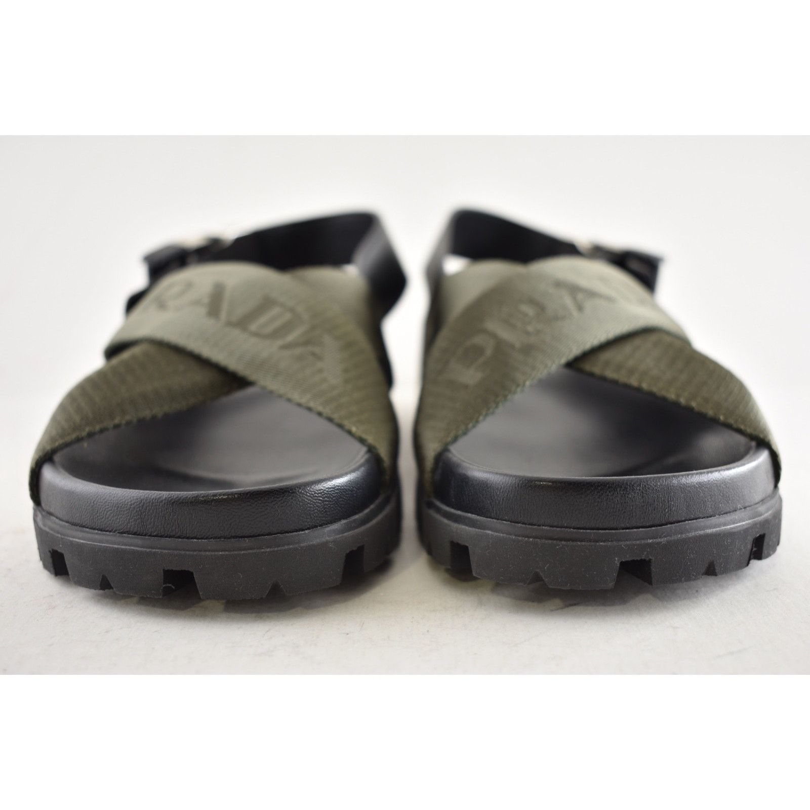 Prada Prada Montana Nastro Criss Cross Strap Buckle Green Black Size US 5.5 / IT 35.5 - 9 Thumbnail