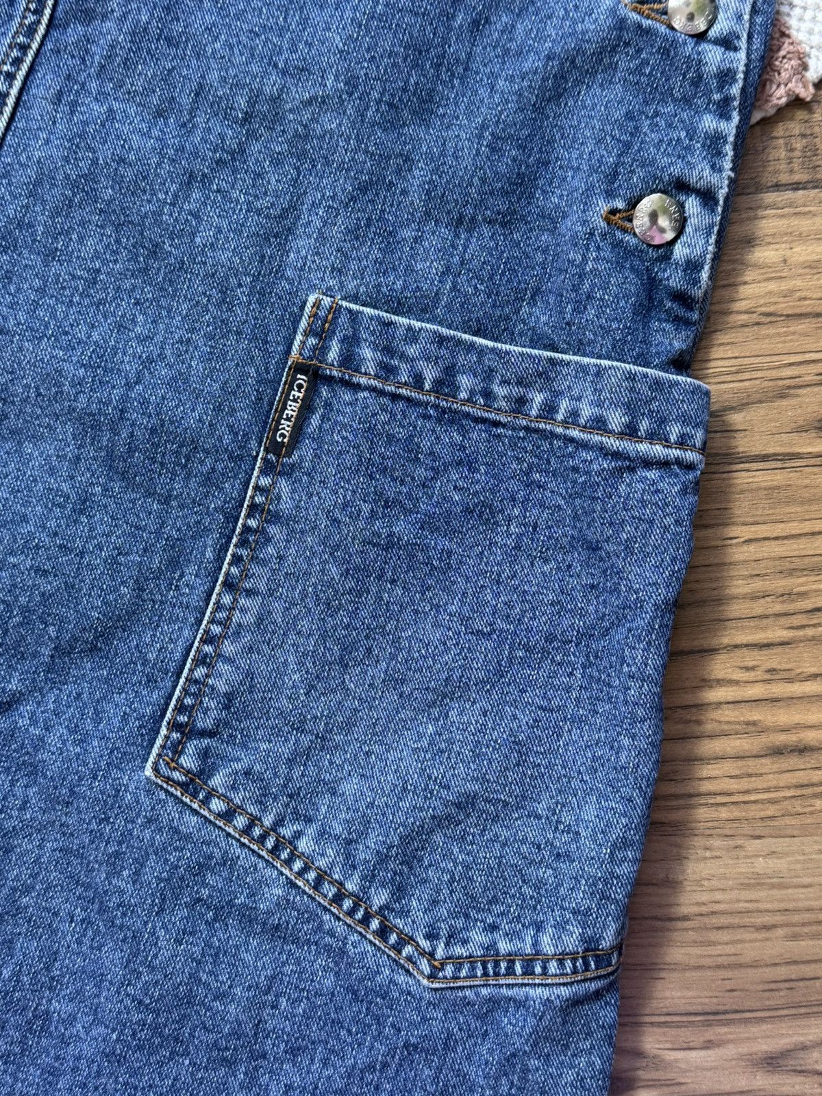 Iceberg VINTAGE ICEBERG 2000s DENIM MINI OVERALLS DRESS Size M / US 6-8 / IT 42-44 - 5 Thumbnail