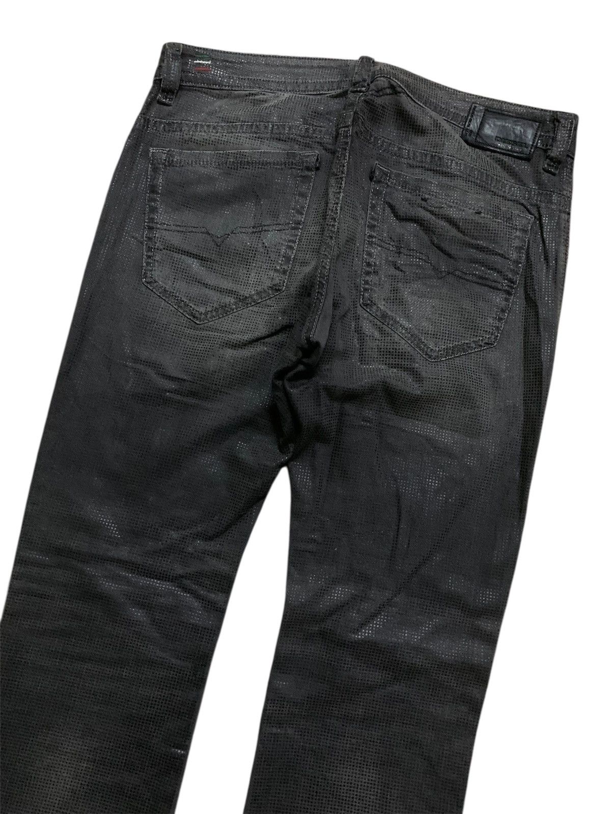 Diesel 💥Waxed Diesel Thavar Stretch Slim Black Denim Size US 34 / EU 50 - 6 Thumbnail