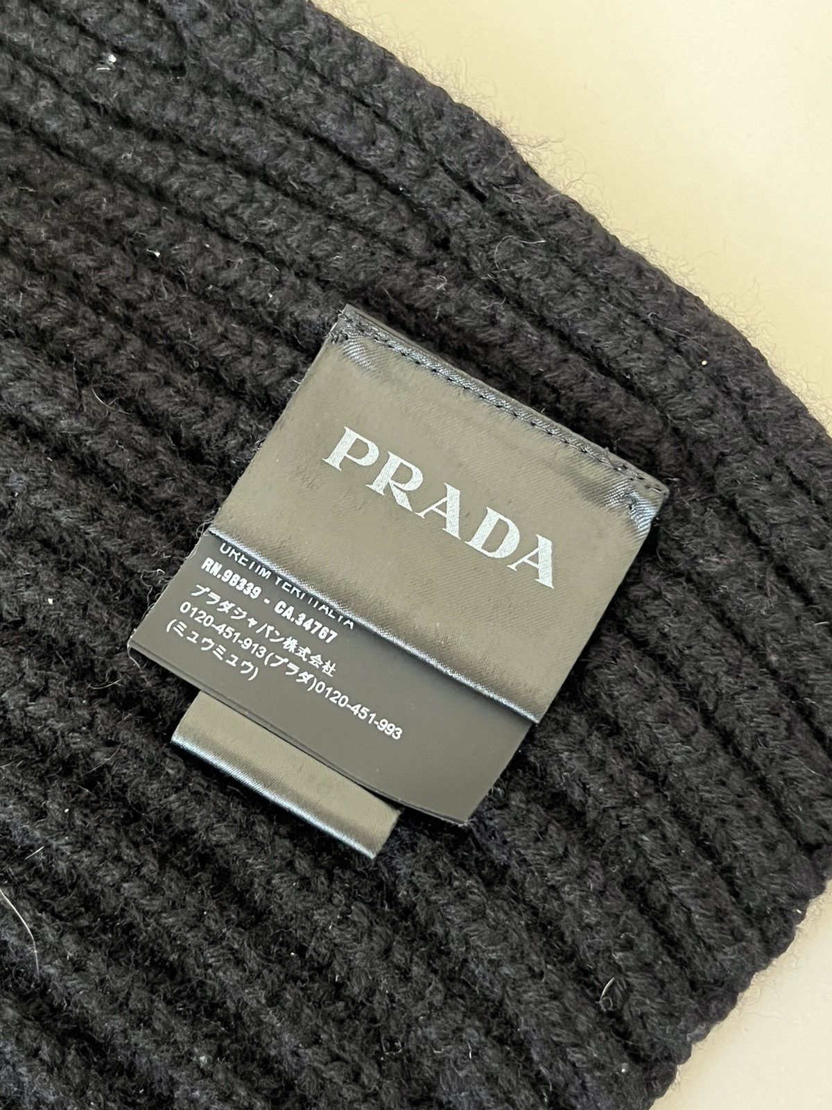 Prada Prada Logo Intarsia Knit Balaclava Size ONE SIZE - 5 Thumbnail