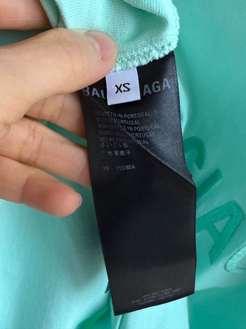 Balenciaga Balenciaga Mint Green Embroidered Logo TShirt-2505 Size US XS / EU 42 / 0 - 7 Thumbnail