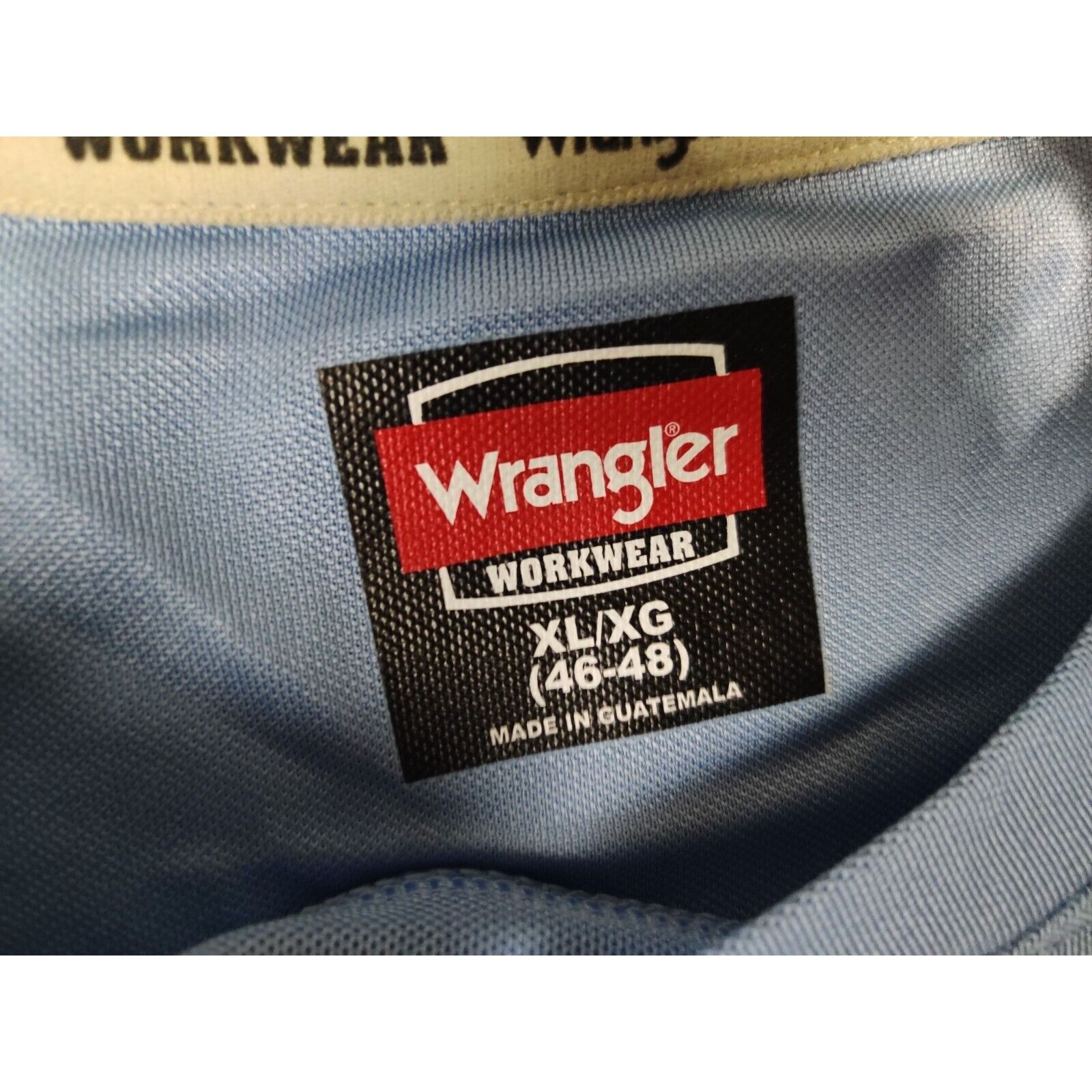 Wrangler Wrangler Shirt Adult Mens XL Solid Light Blue Torso Pocket Size US XL / EU 56 / 4 - 4 Thumbnail
