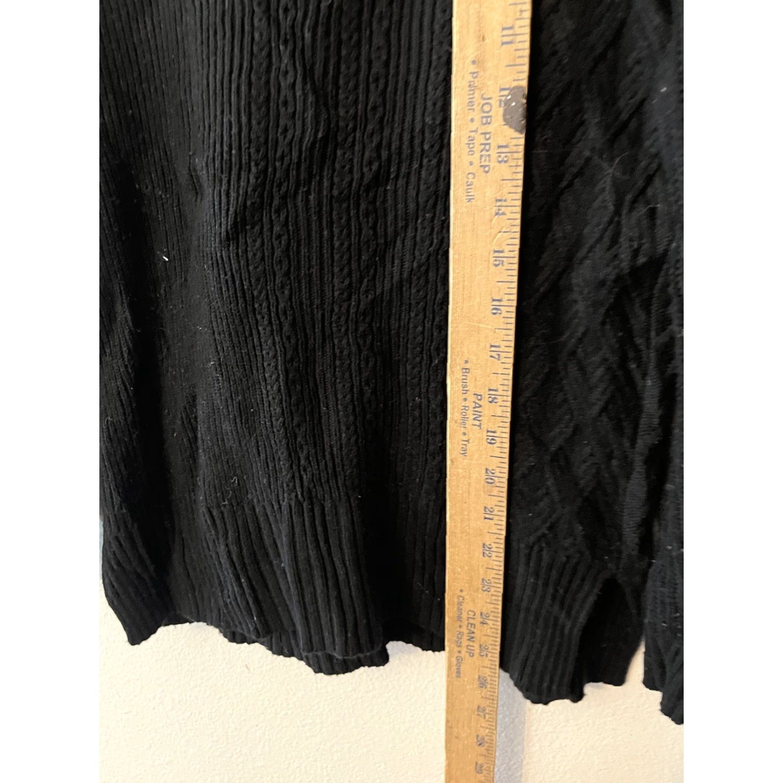Banana Republic BANANA REPUBLIC Black Chunky Knit Fisherman Sweater Wool Lightweight Womens XS Size XS / US 0-2 / IT 36-38 - 4 Thumbnail