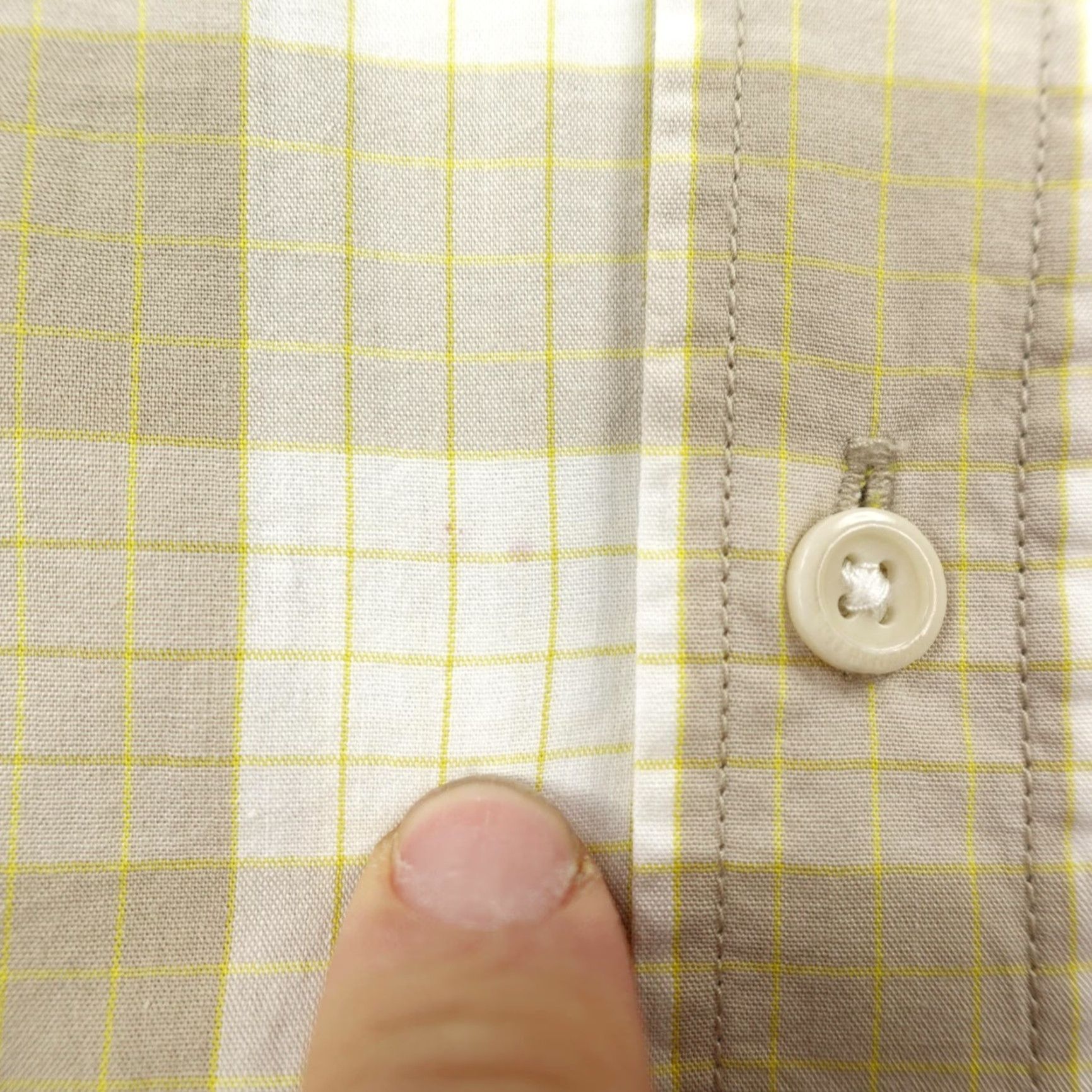 Outerknown Outerknown Shirt Mens Large Beige Plaid Button Down Short Sleeve Organic Cotton Size US L / EU 52-54 / 3 - 4 Thumbnail