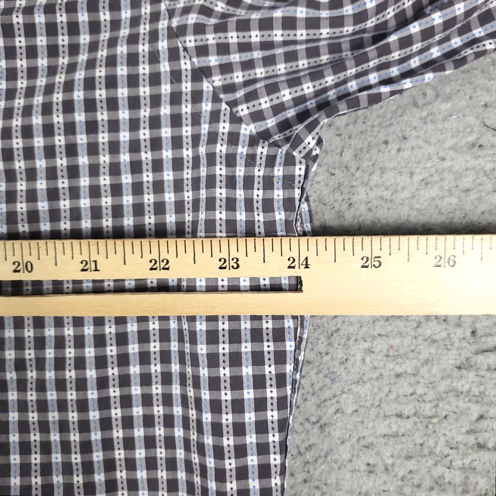 BUGATCHI Bugatchi Uomo Shirt Mens XL Gray Plaid Button-Up Long Sleeve Cotton Classic Fit Size US XL / EU 56 / 4 - 5 Thumbnail
